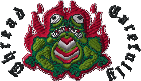 Embroidered Fire Frog: Thread Carefully - Distressed Dad Hat