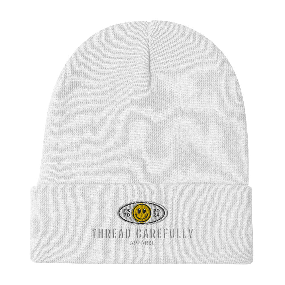 Embroidered Smiley: Thread Carefully - Beanie
