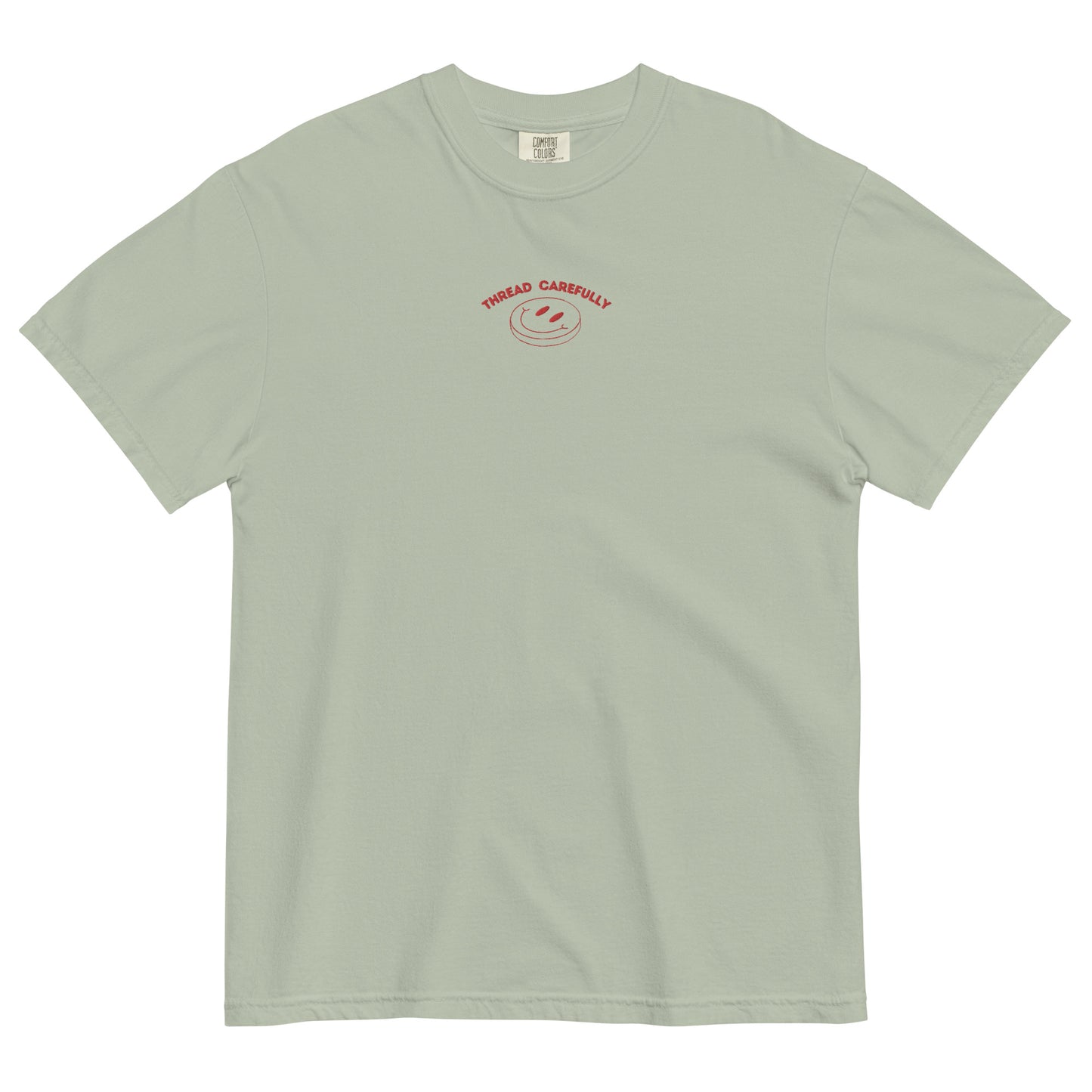 Tentacle Smiley: Embroidered Front - Unisex garment-dyed heavyweight t-shirt