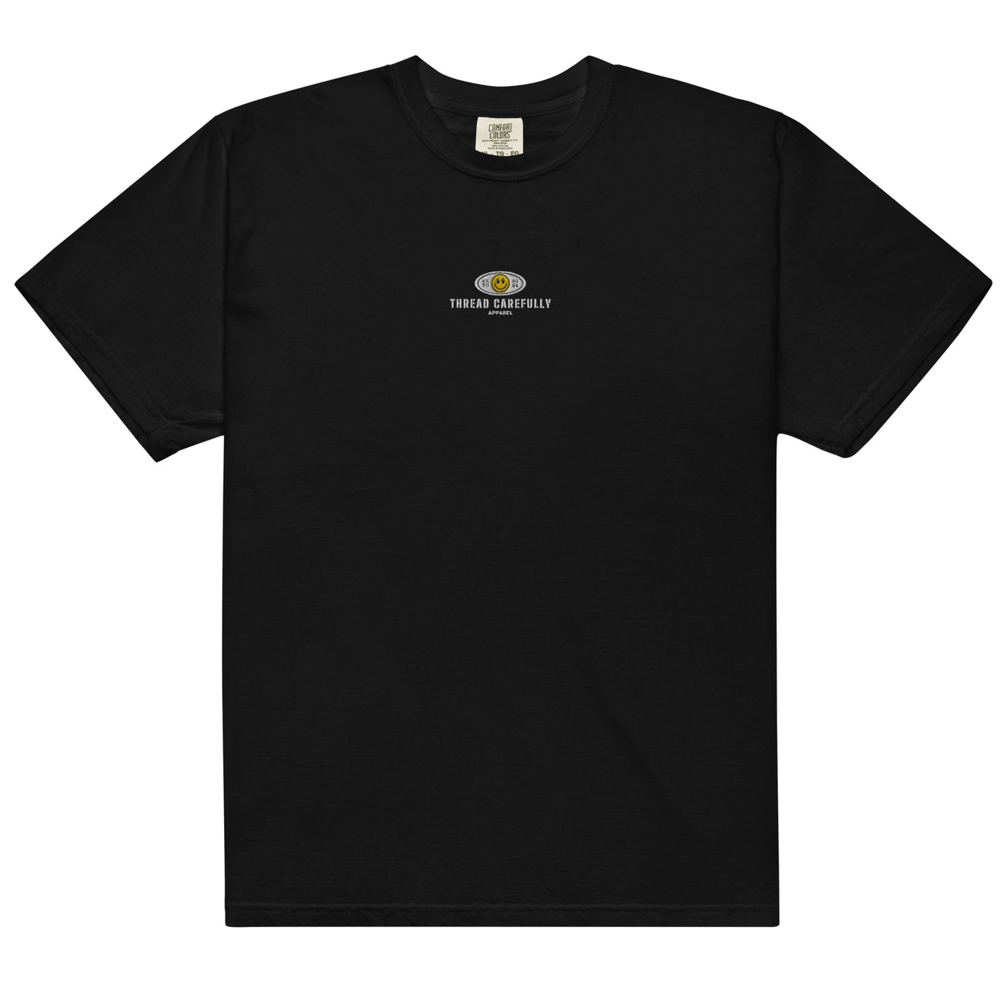Red Snake Smiley: Embroidered logo - Unisex heavyweight t-shirt