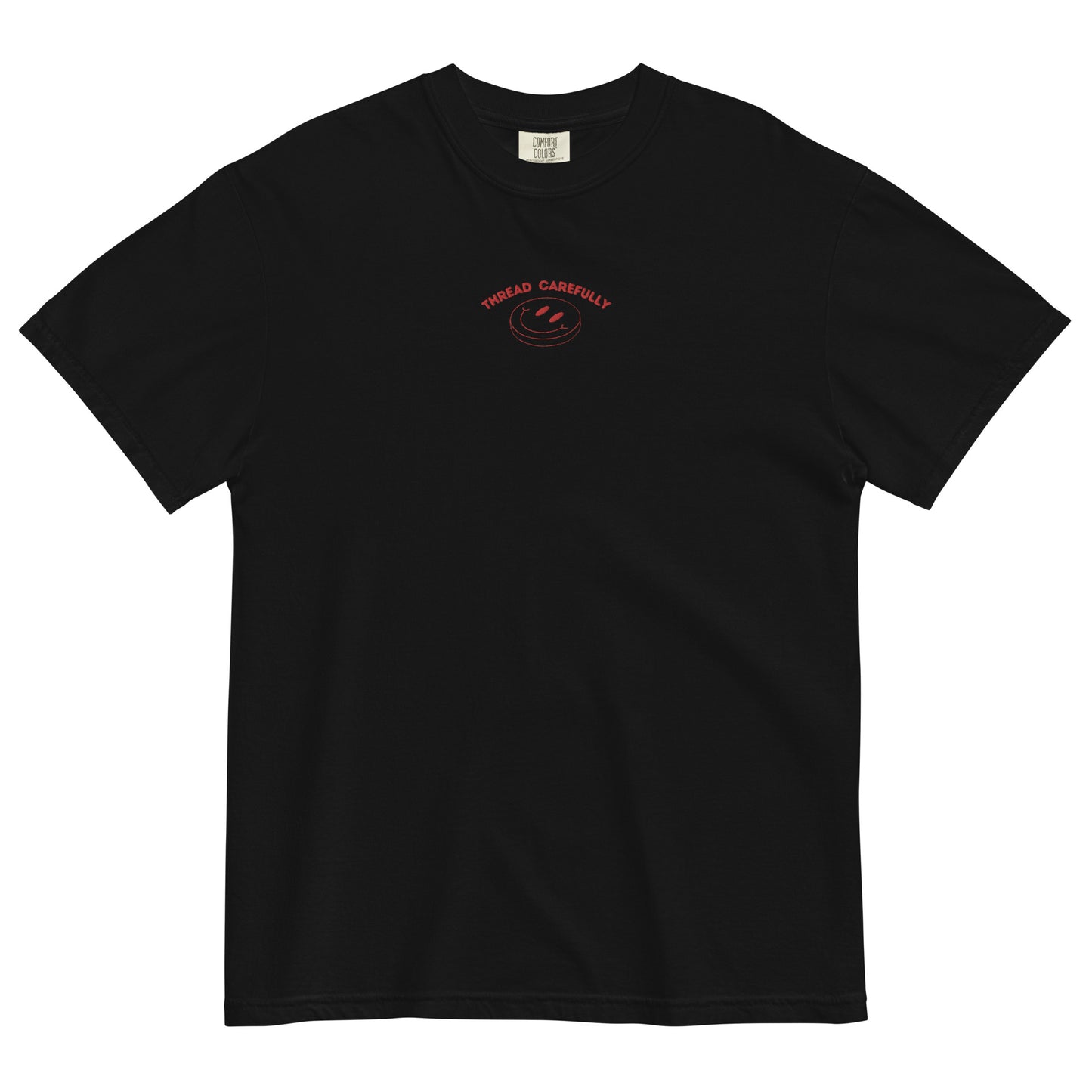 Tentacle Smiley: Embroidered Front - Unisex garment-dyed heavyweight t-shirt