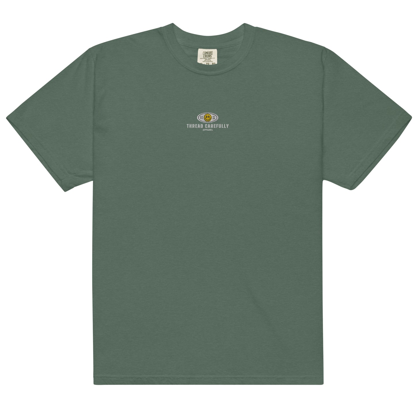 Red Snake Smiley: Embroidered logo - Unisex heavyweight t-shirt