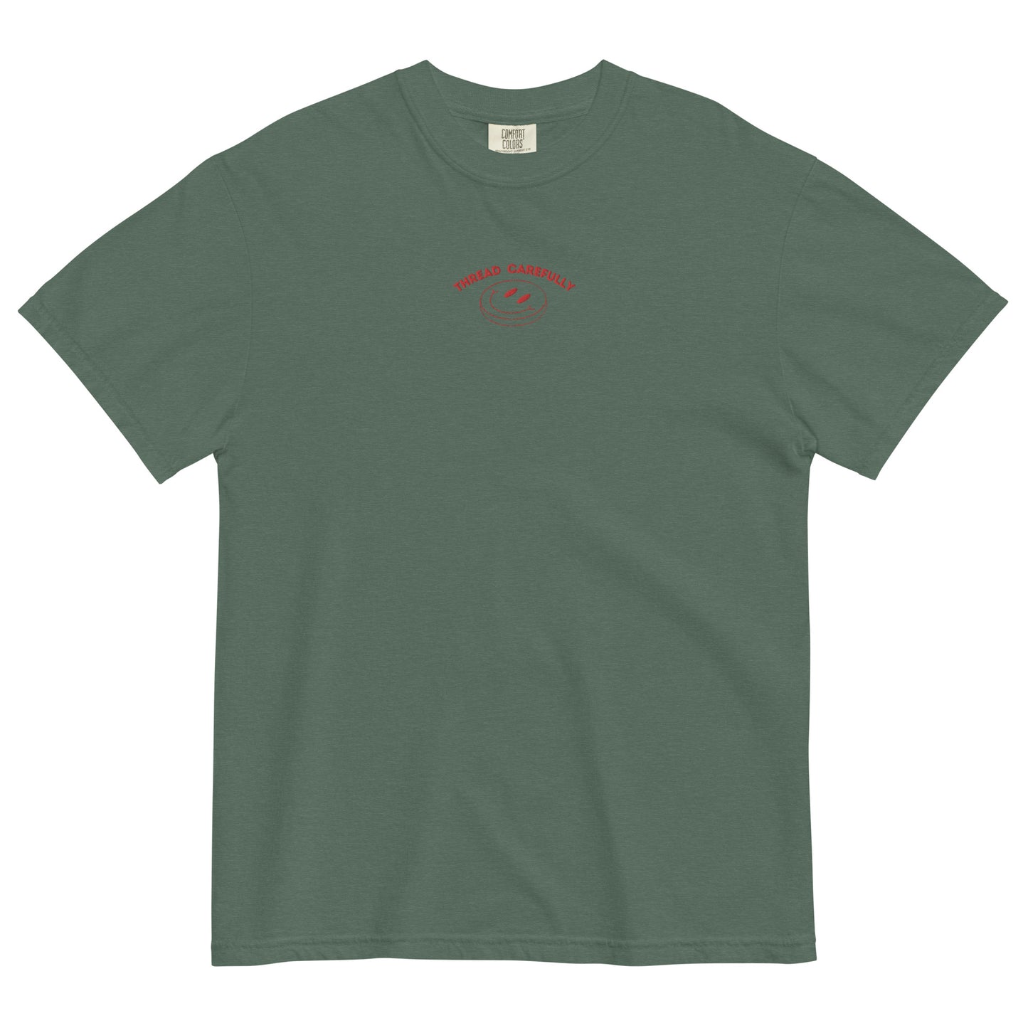 Tentacle Smiley: Embroidered Front - Unisex garment-dyed heavyweight t-shirt