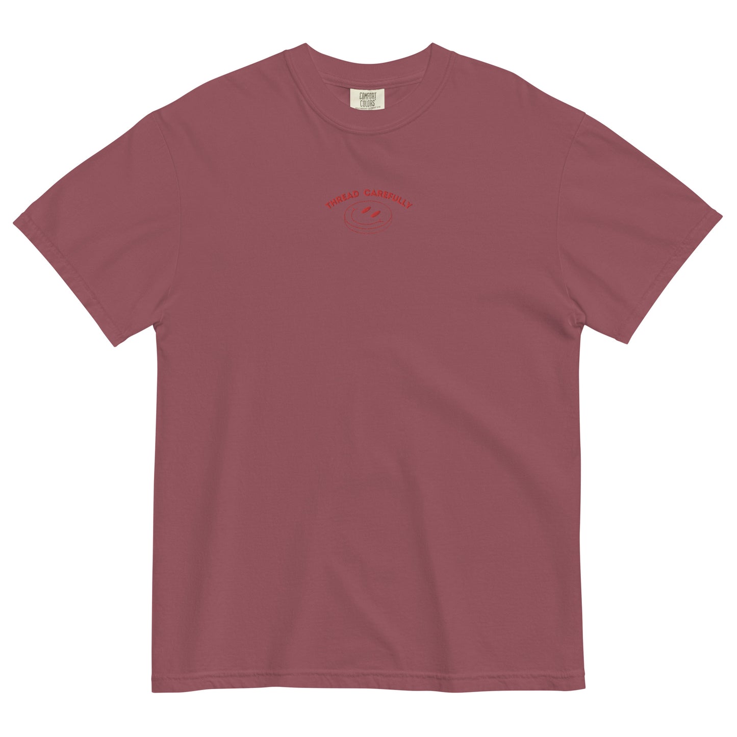 Tentacle Smiley: Embroidered Front - Unisex garment-dyed heavyweight t-shirt
