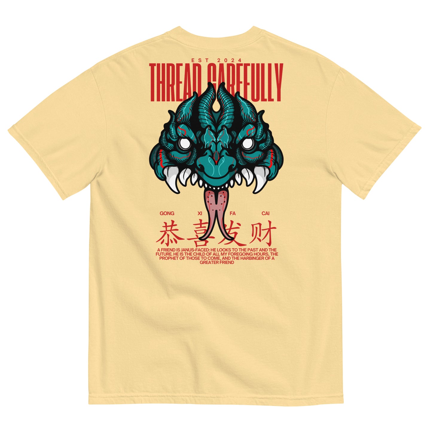 Mask HNY: Embroidered Logo - Unisex garment-dyed heavyweight t-shirt