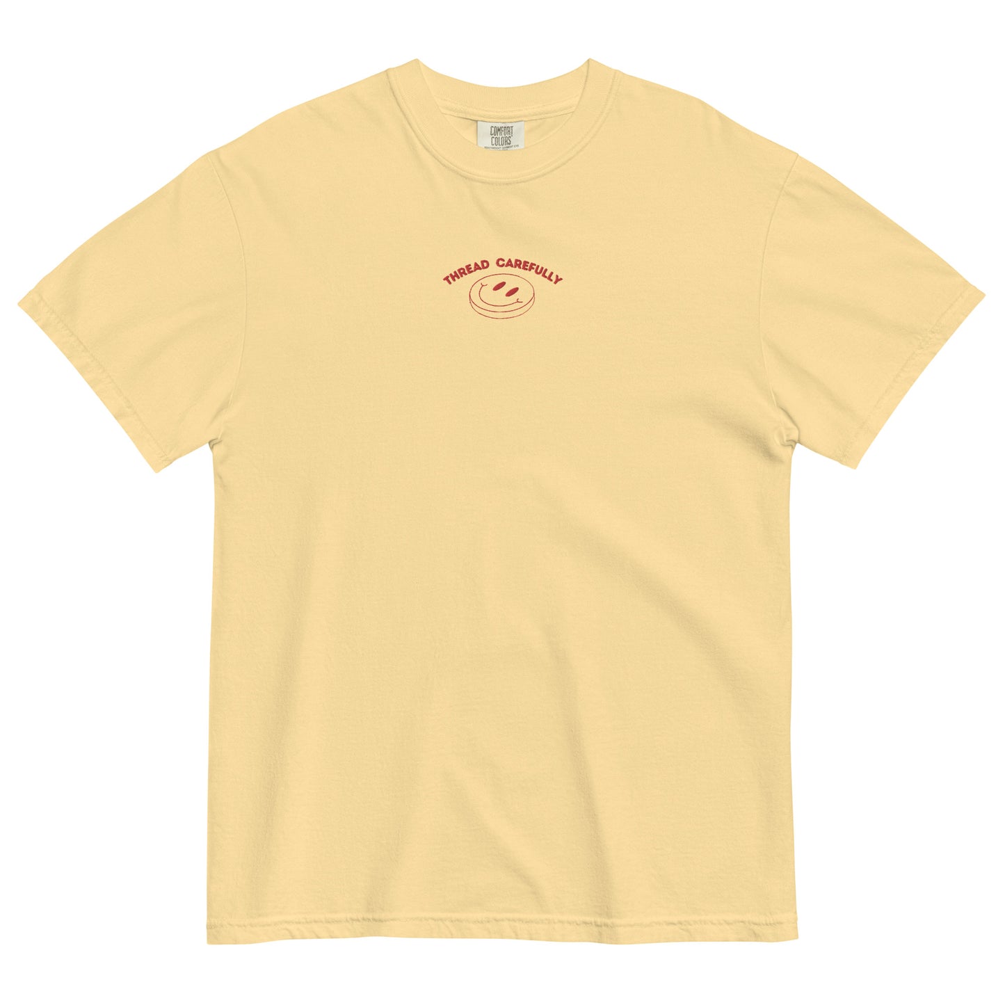 Tentacle Smiley: Embroidered Front - Unisex garment-dyed heavyweight t-shirt