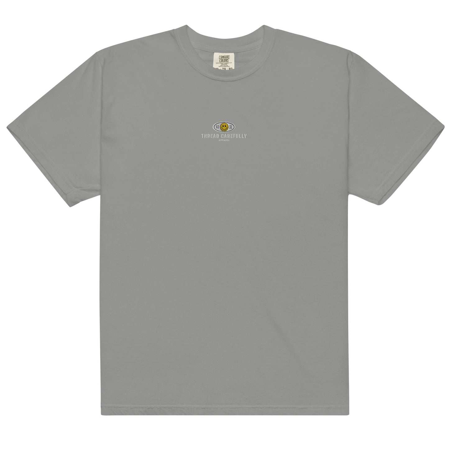 Red Snake Smiley: Embroidered logo - Unisex heavyweight t-shirt
