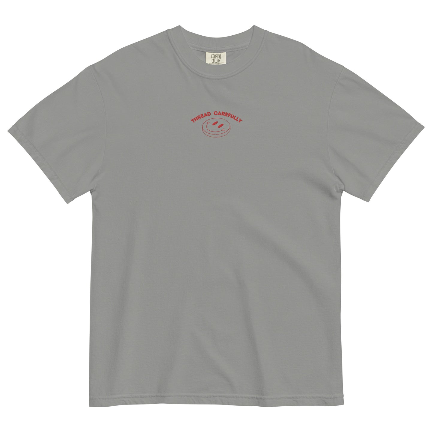 Tentacle Smiley: Embroidered Front - Unisex garment-dyed heavyweight t-shirt