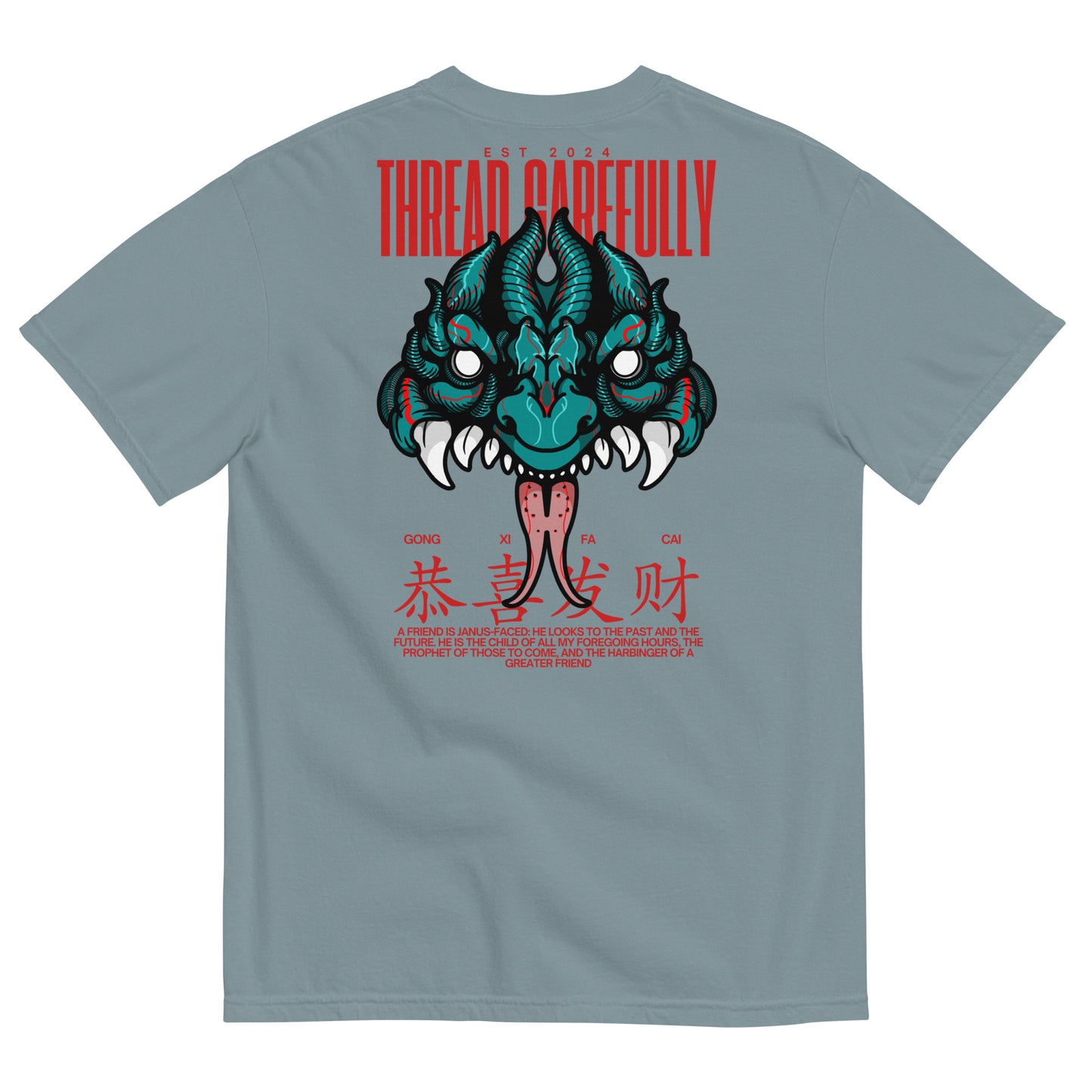 Mask HNY: Embroidered Logo - Unisex garment-dyed heavyweight t-shirt