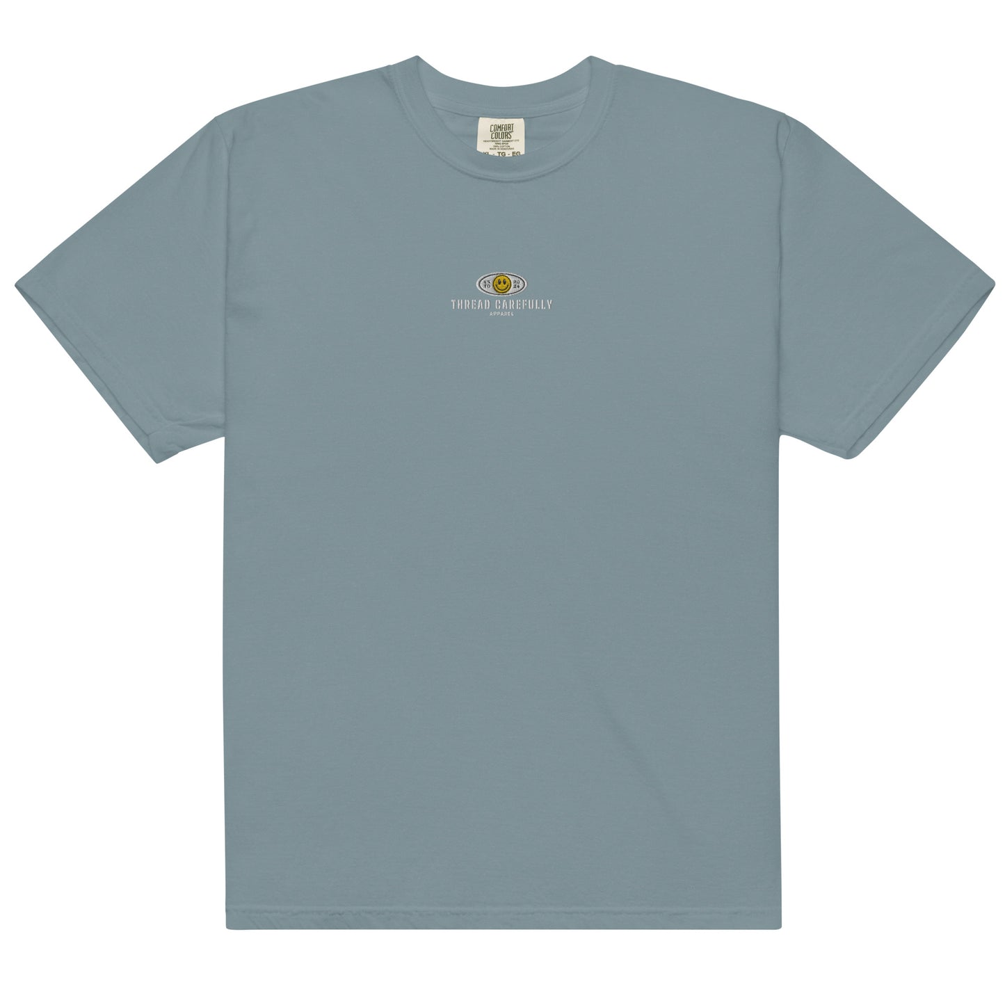 Red Snake Smiley: Embroidered logo - Unisex heavyweight t-shirt