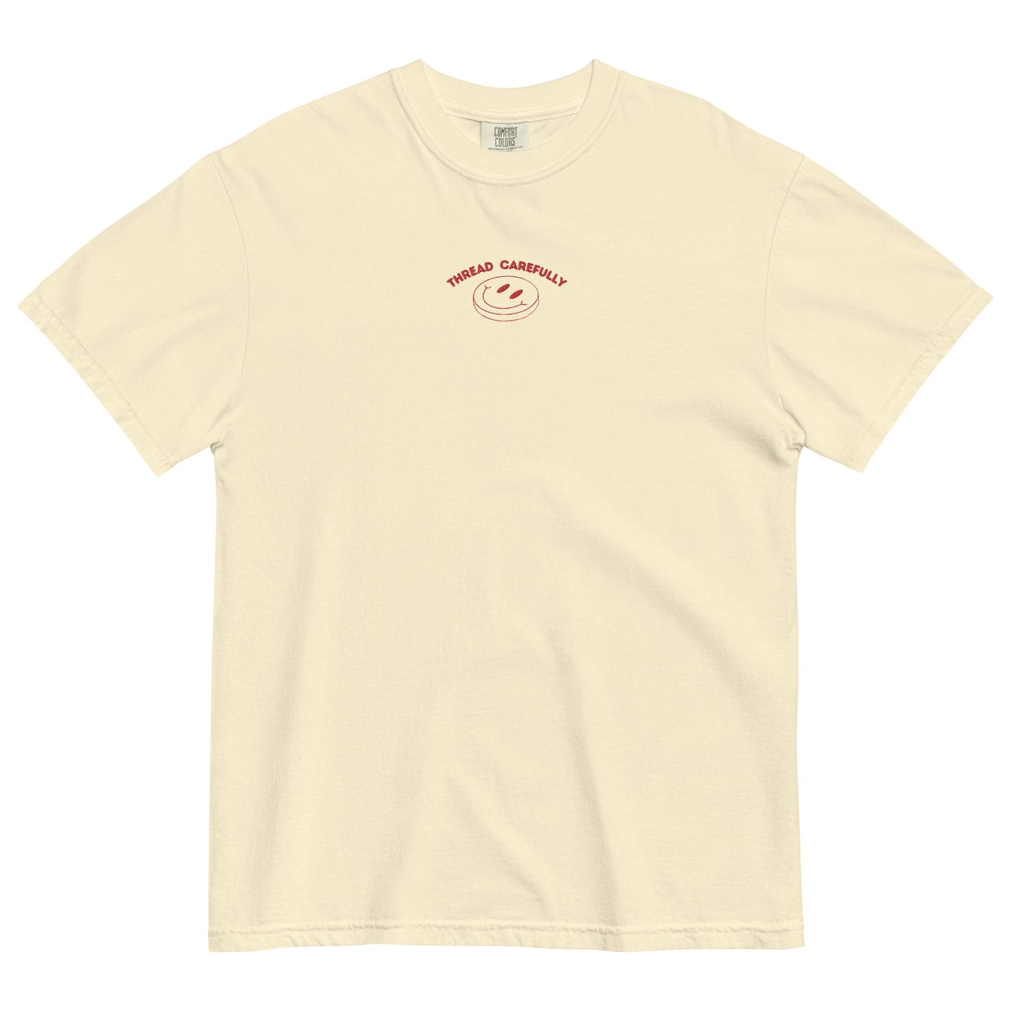Tentacle Smiley: Embroidered Front - Unisex garment-dyed heavyweight t-shirt