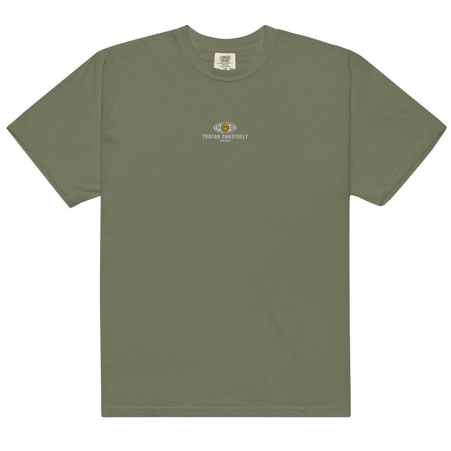 Red Snake Smiley: Embroidered logo - Unisex heavyweight t-shirt