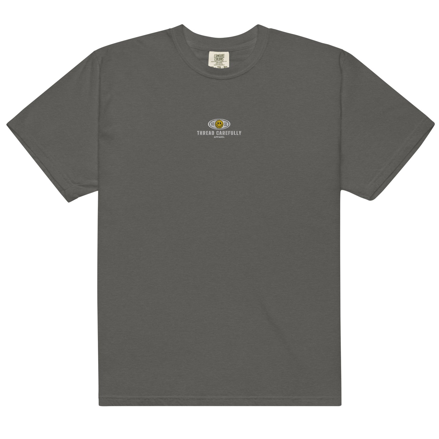 Red Snake Smiley: Embroidered logo - Unisex heavyweight t-shirt
