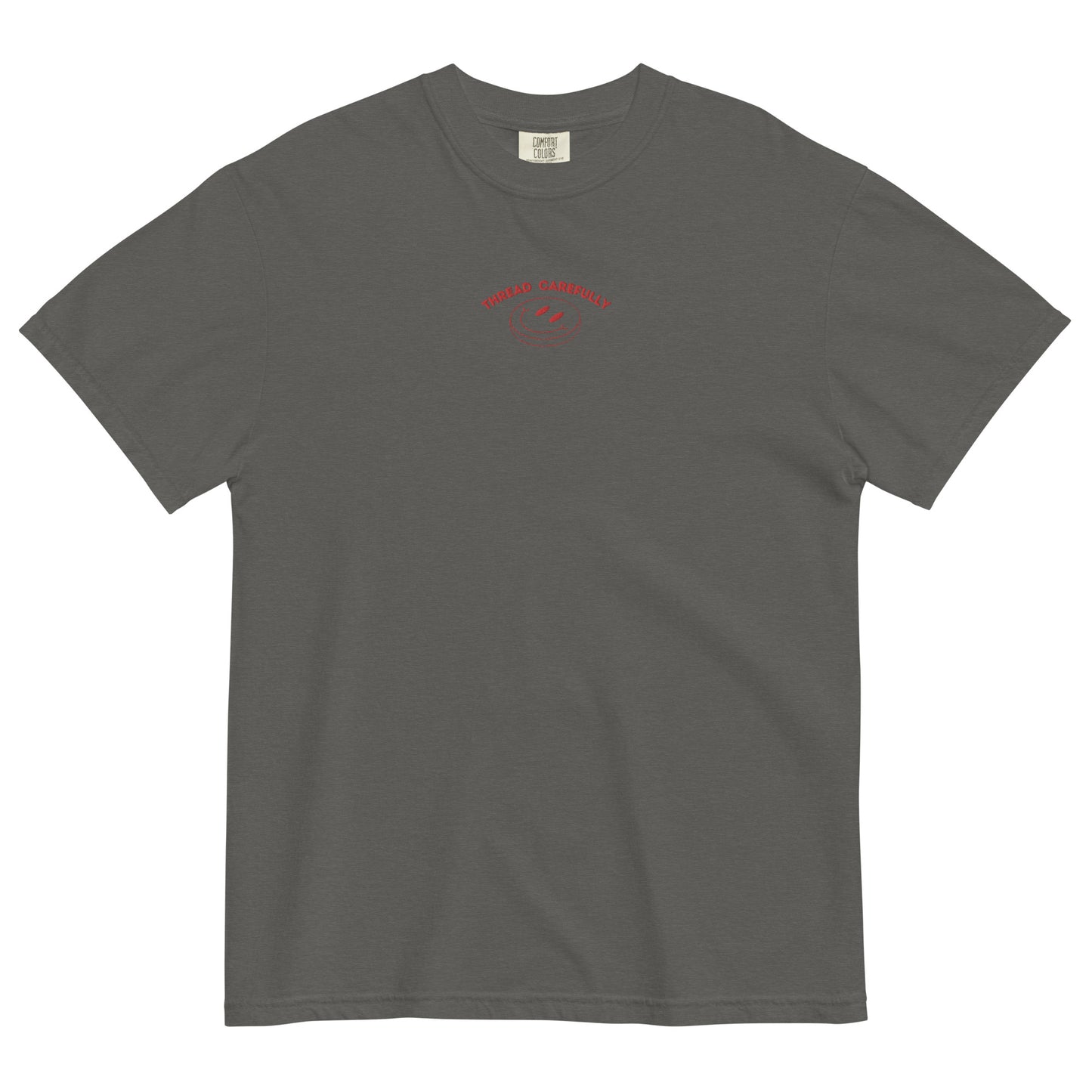 Tentacle Smiley: Embroidered Front - Unisex garment-dyed heavyweight t-shirt