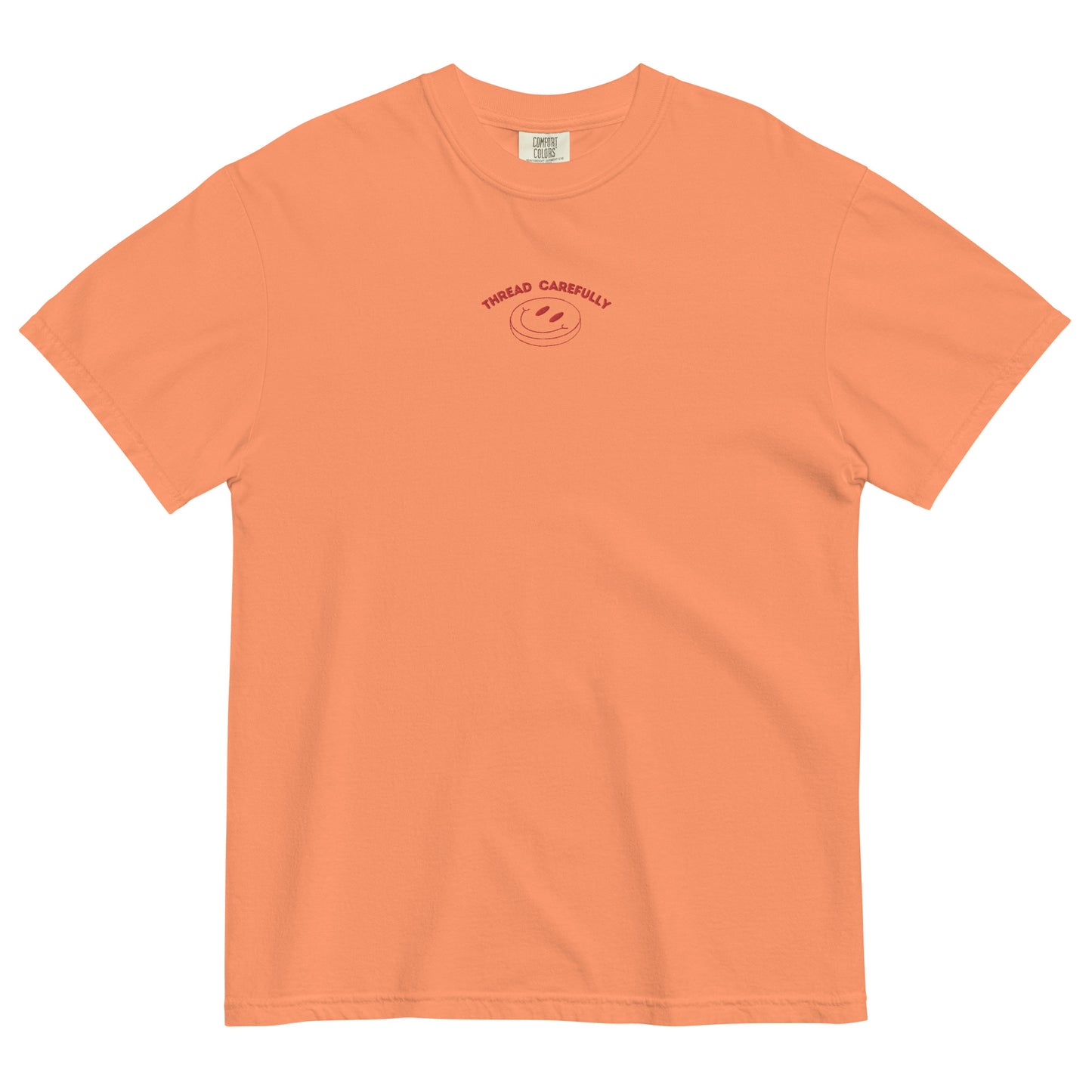 Tentacle Smiley: Embroidered Front - Unisex garment-dyed heavyweight t-shirt