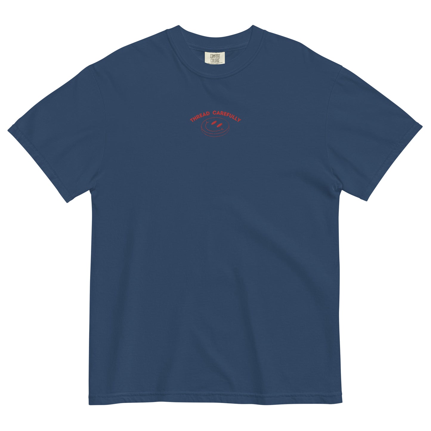 Tentacle Smiley: Embroidered Front - Unisex garment-dyed heavyweight t-shirt