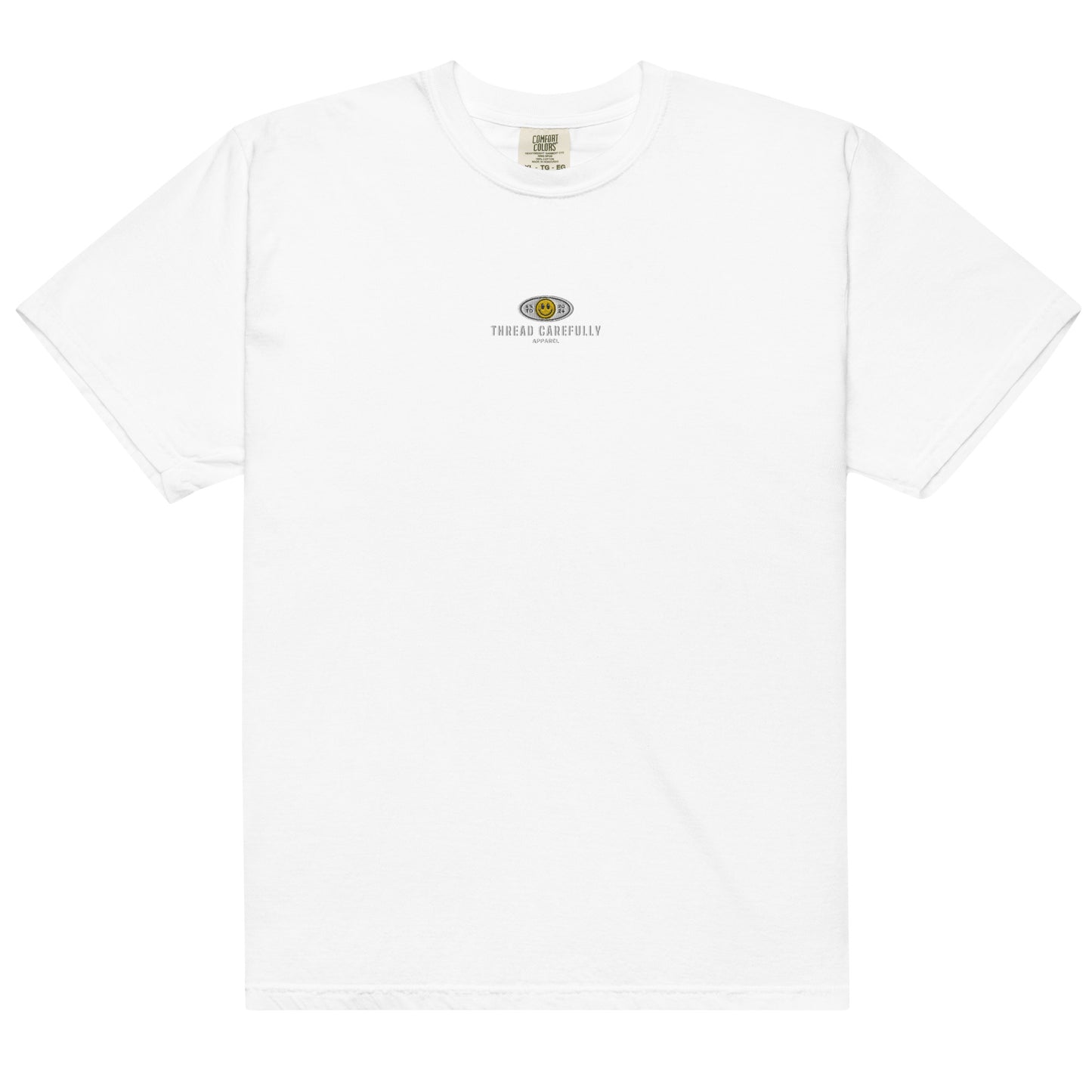 Red Snake Smiley: Embroidered logo - Unisex heavyweight t-shirt