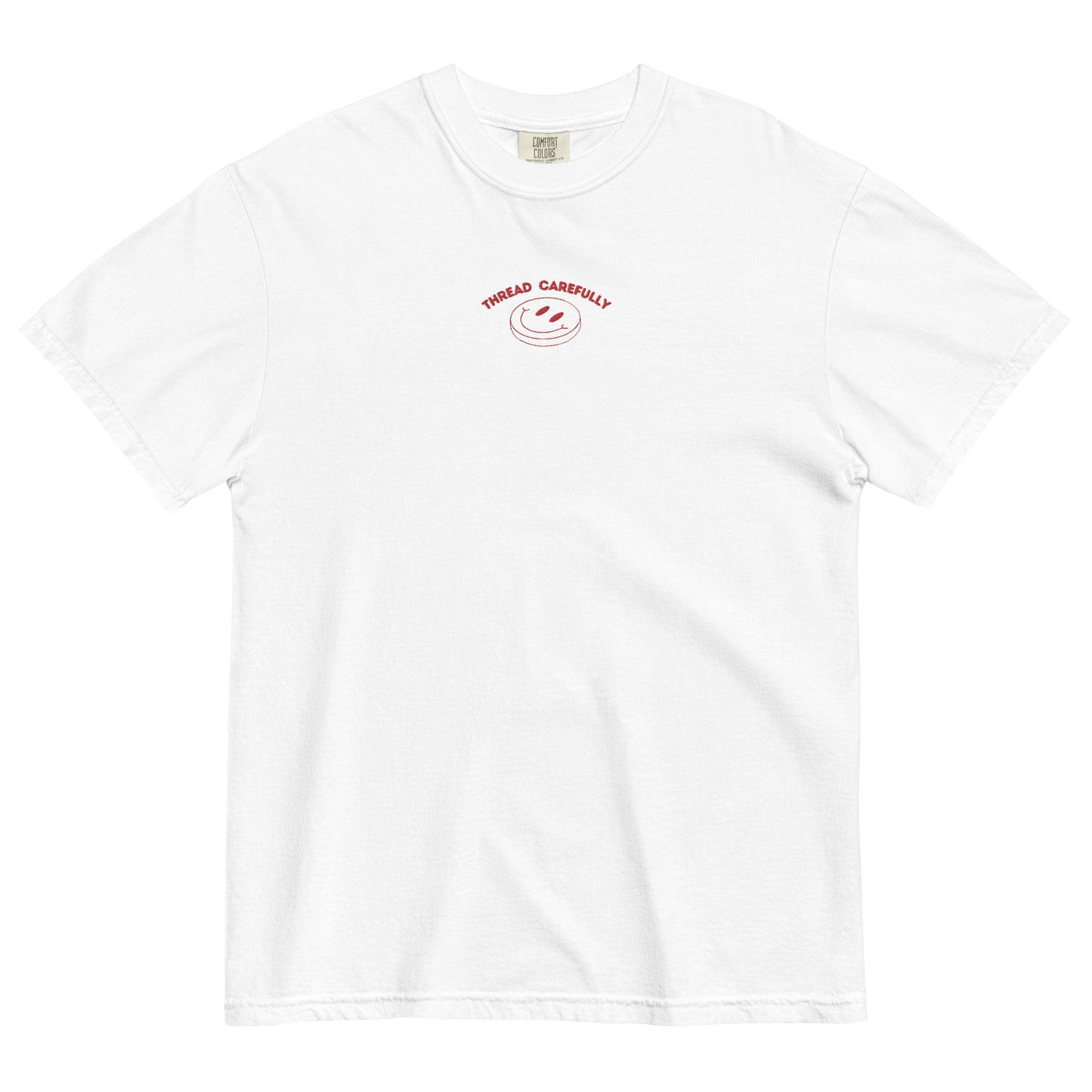 Tentacle Smiley: Embroidered Front - Unisex garment-dyed heavyweight t-shirt