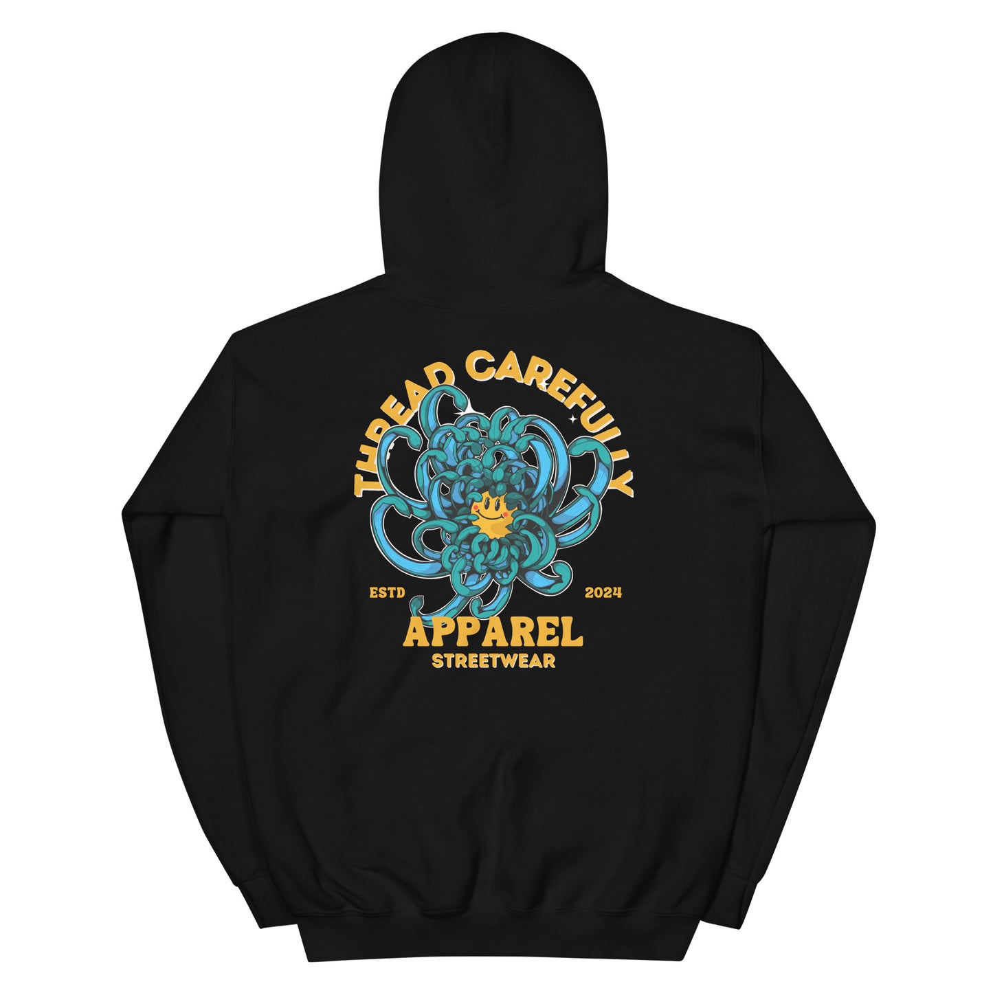 Chrysanthemum Collection: Blue Chrys-mum - Embroidered Smiley Hoodie