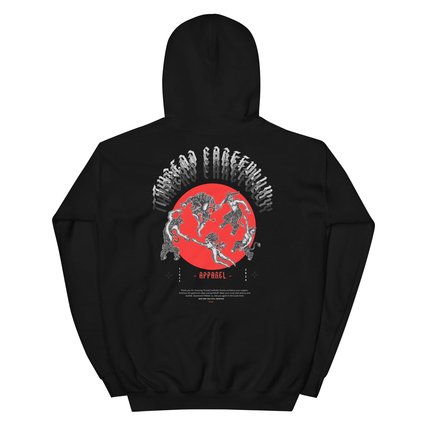 DANCE Print: Embroidered Thread Carefully - Unisex oversized hoodie