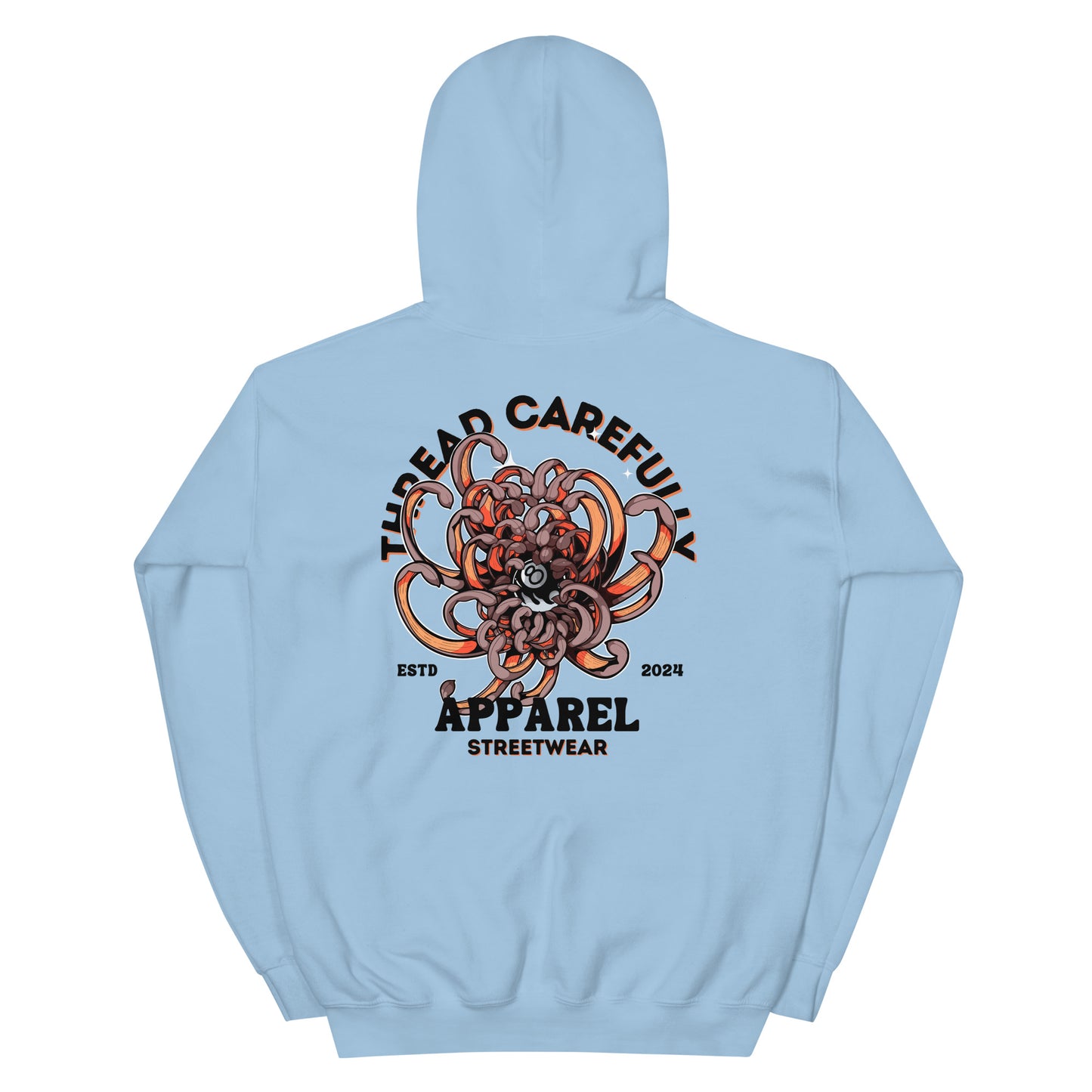 Chrysanthemum Collection: Orange 8 Ball Chrys-mum - Embroidered 8 Ball Hoodie