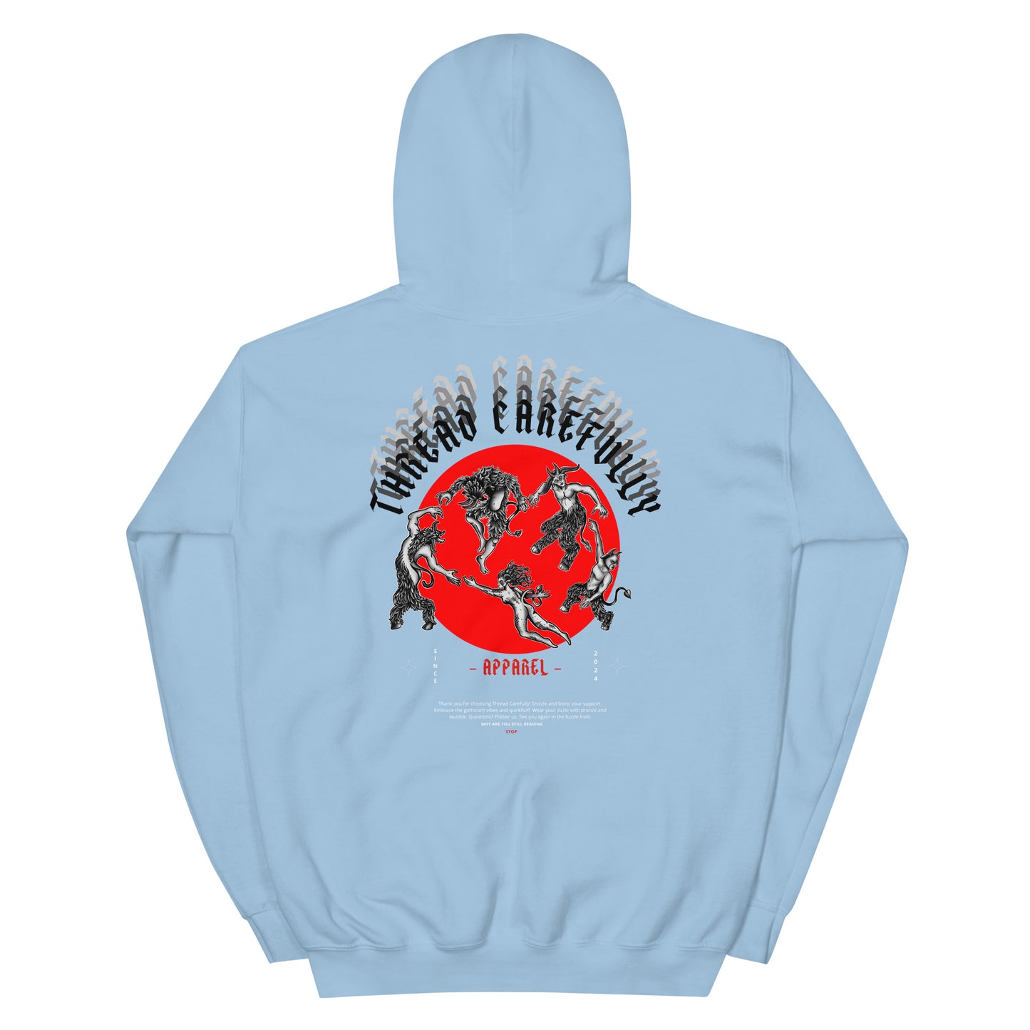 DANCE Print: Embroidered Thread Carefully - Unisex oversized hoodie