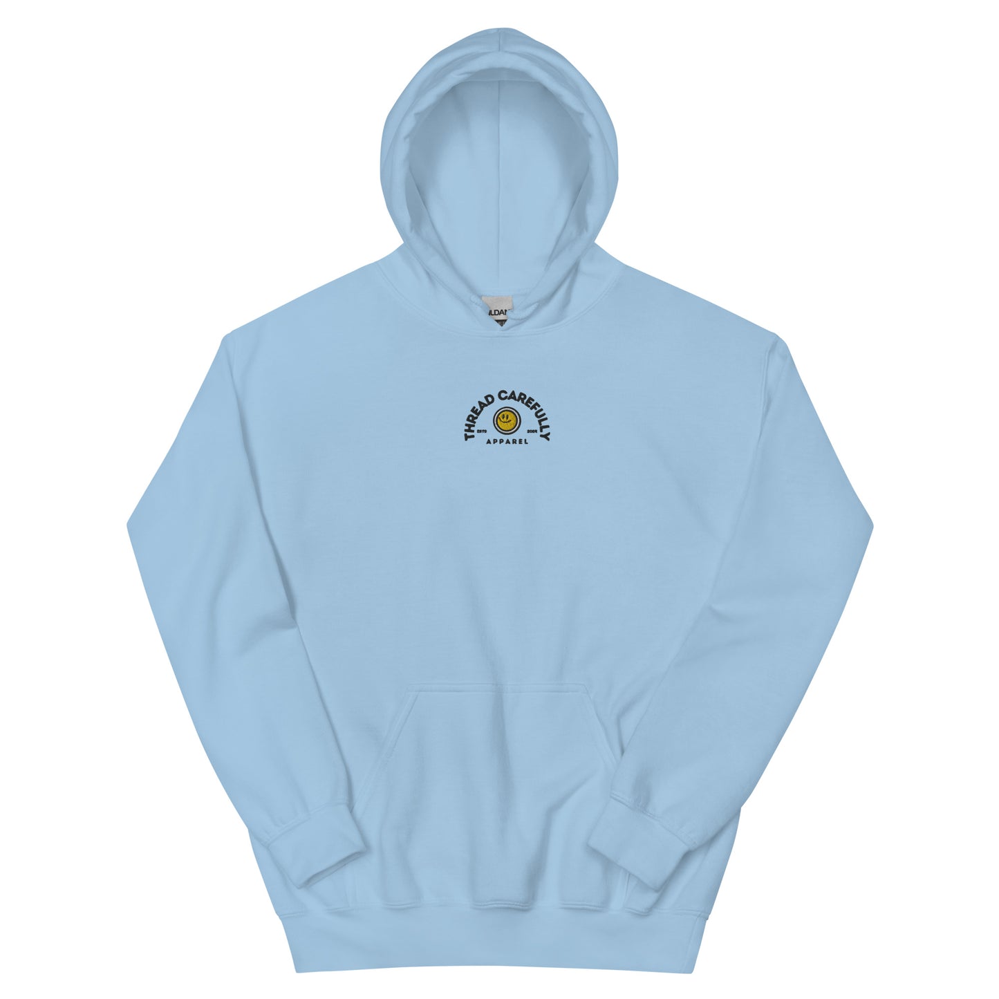 Chrysanthemum Collection: Blue Chrys-mum - Embroidered Smiley Hoodie