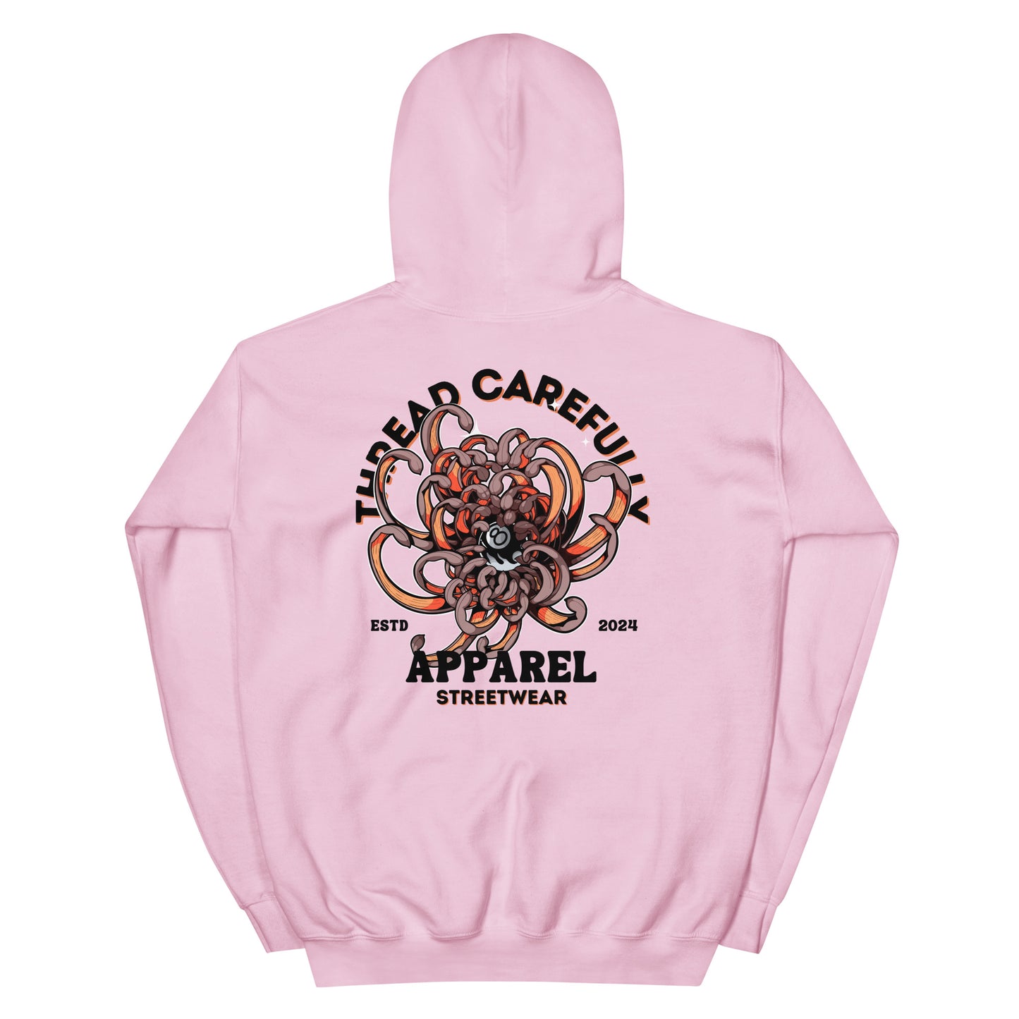 Chrysanthemum Collection: Orange 8 Ball Chrys-mum - Embroidered 8 Ball Hoodie