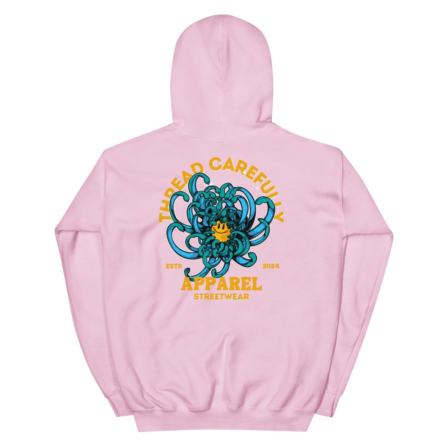 Chrysanthemum Collection: Blue Chrys-mum - Embroidered Smiley Hoodie