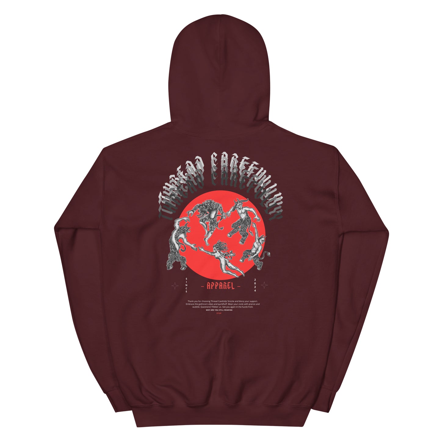 DANCE Print: Embroidered Thread Carefully - Unisex oversized hoodie