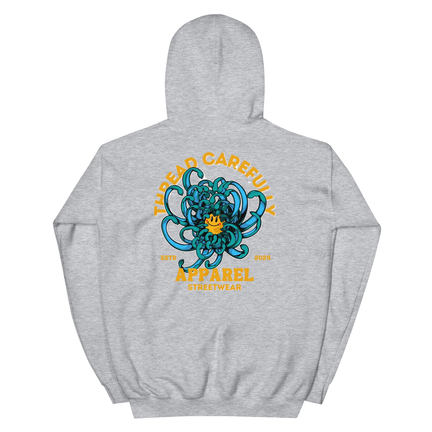 Chrysanthemum Collection: Blue Chrys-mum - Embroidered Smiley Hoodie