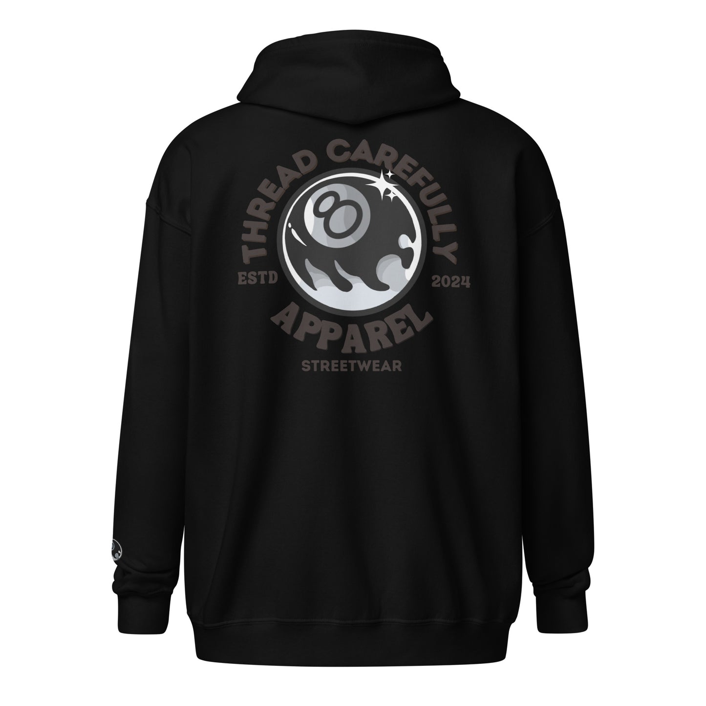 8 Ball - Embroidered cuff: heavy blend zip hoodie