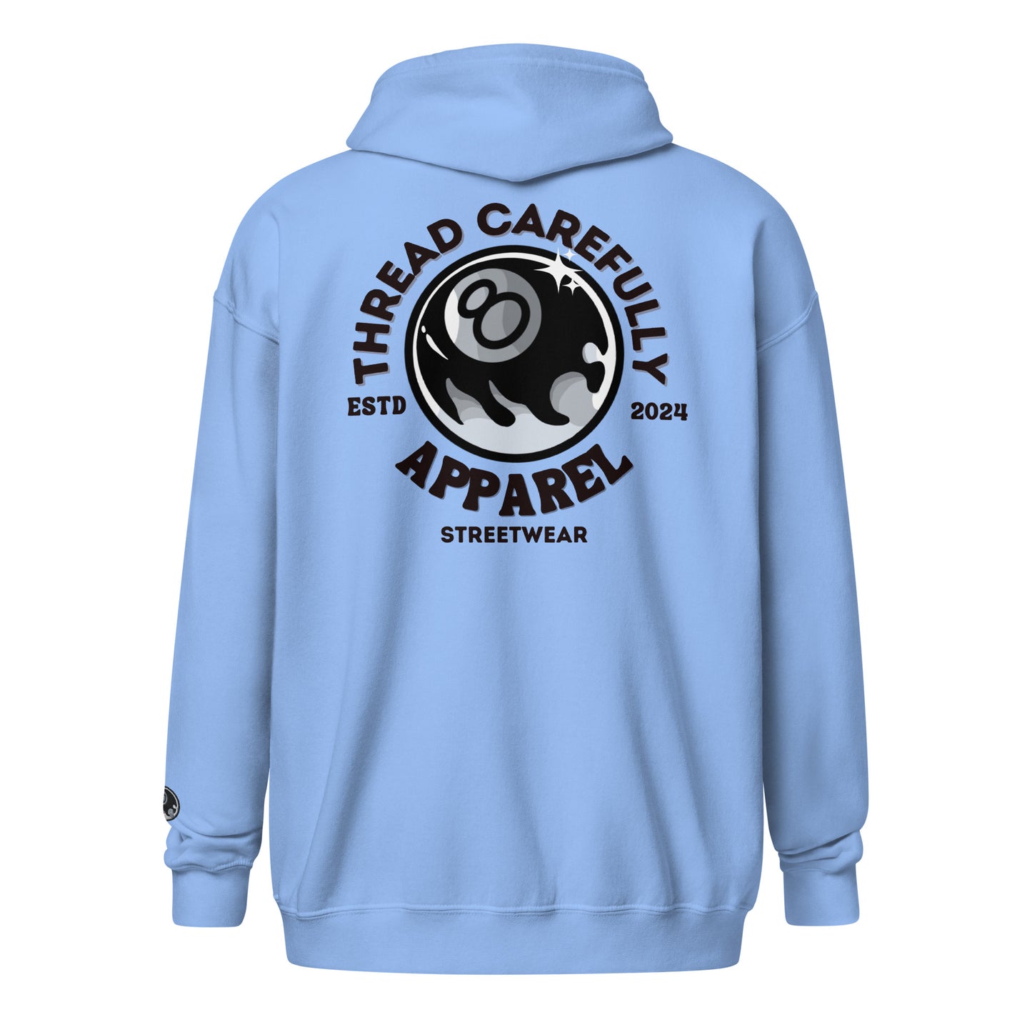 8 Ball - Embroidered cuff: heavy blend zip hoodie