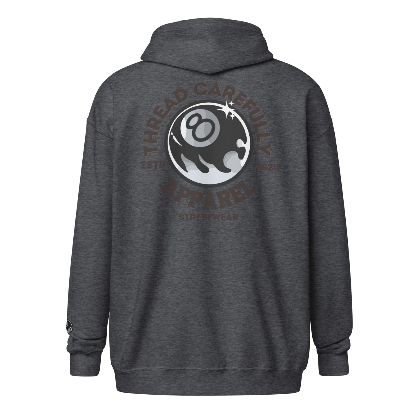 8 Ball - Embroidered cuff: heavy blend zip hoodie