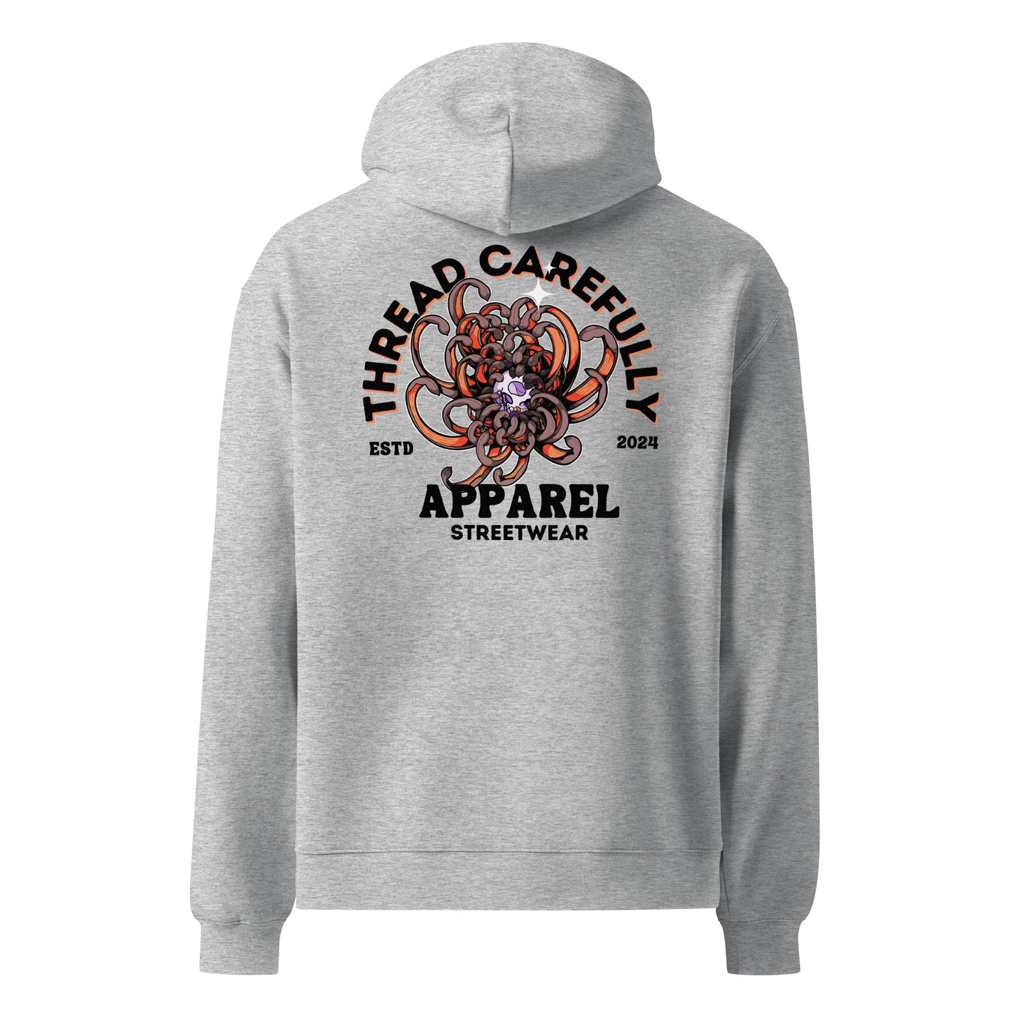 Chrysanthemum Collection: Orange Chrys-mum Skull - Embroidered TC - Unisex Hoodie