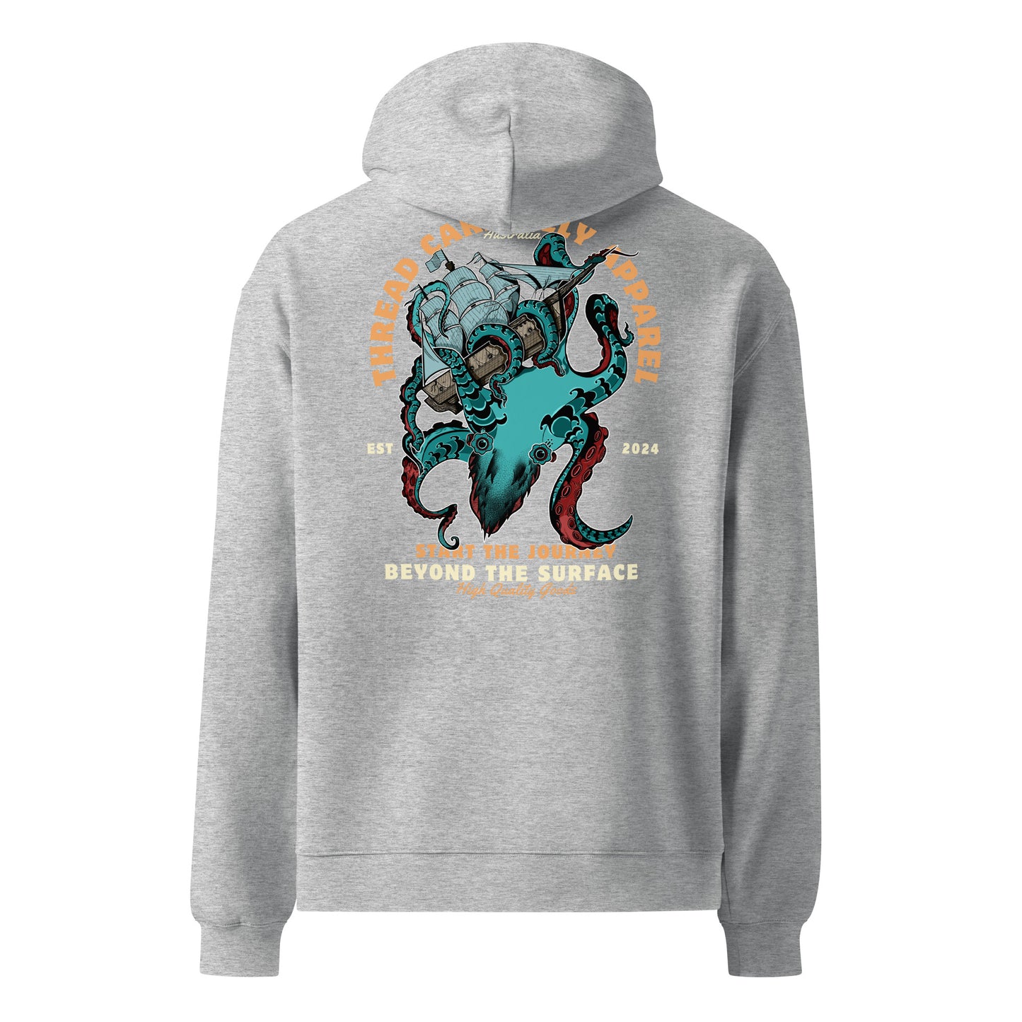Kraken: Embroidered Unisex oversized premium hoodie