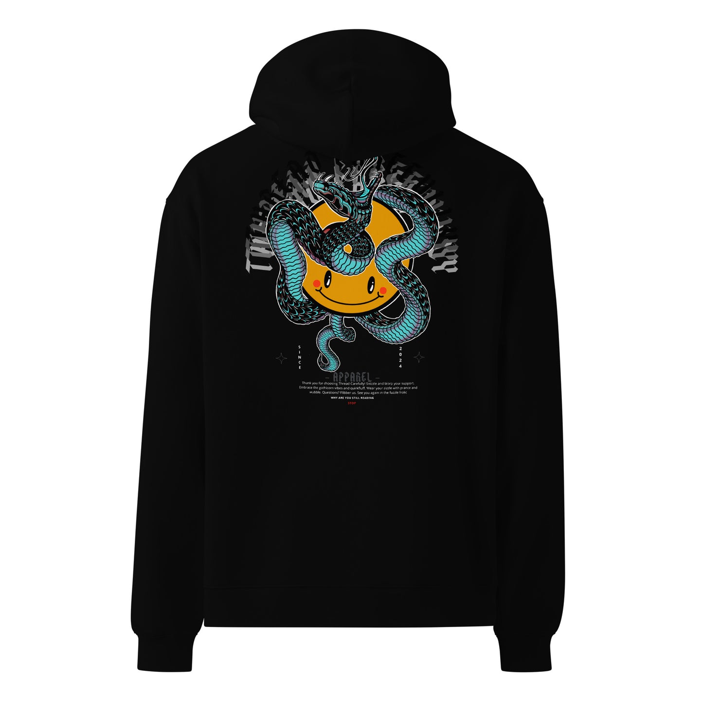 Snake Smiley in Blue: Premium Unisex oversized hoodie
