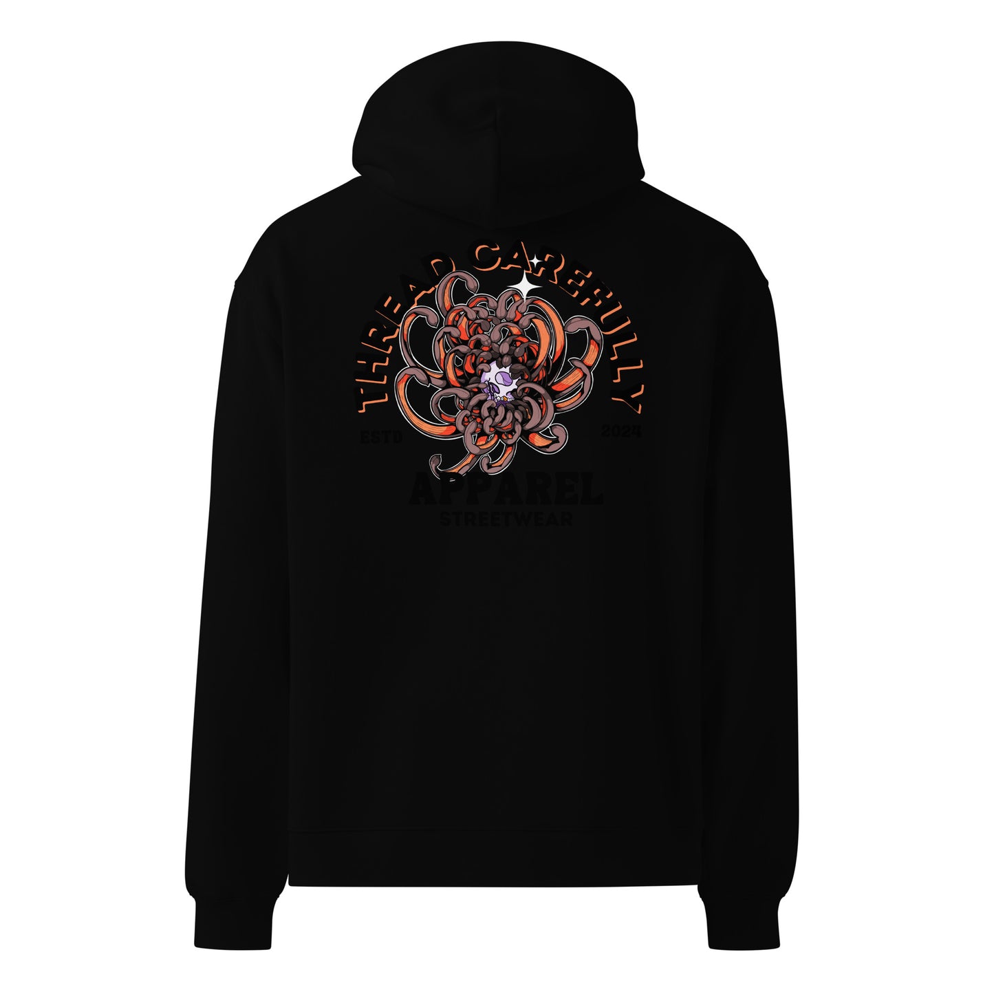 Chrysanthemum Collection: Orange Chrys-mum Skull - Embroidered TC - Unisex Hoodie