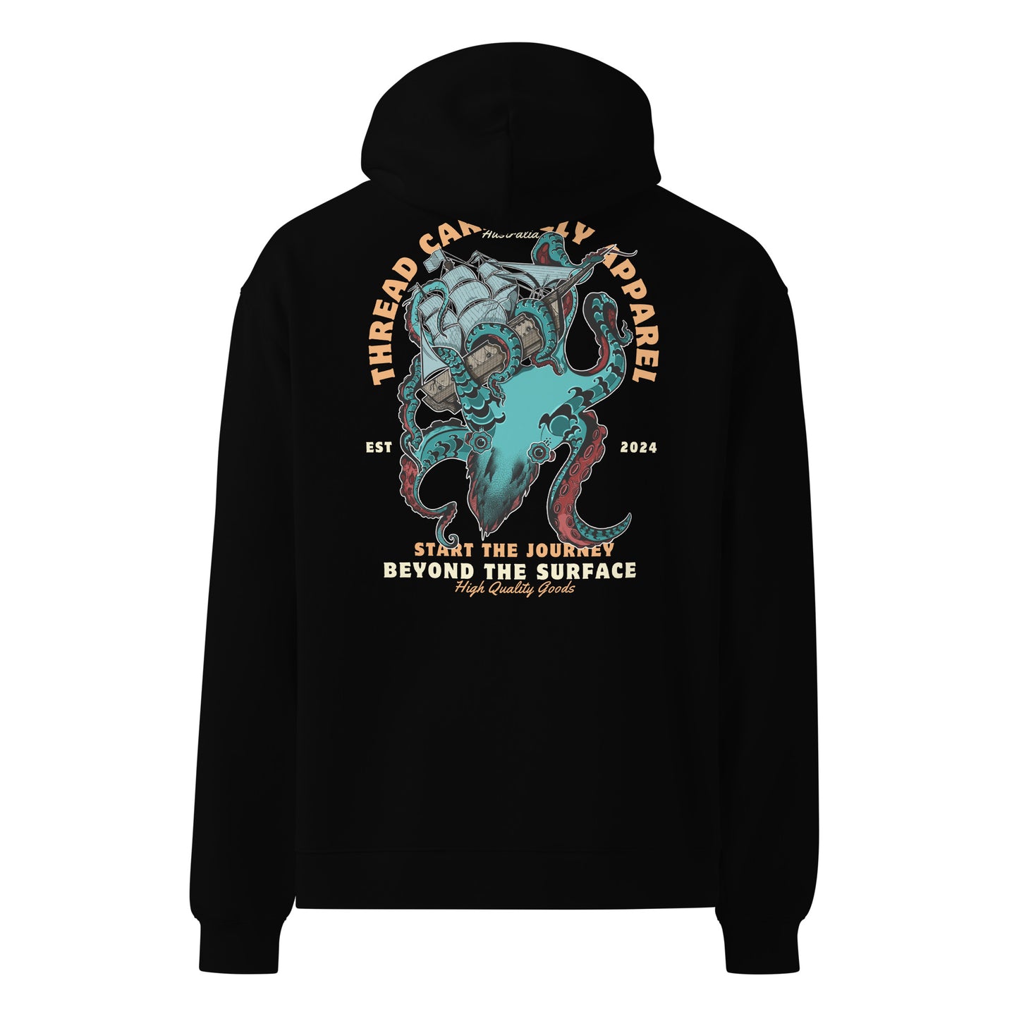 Kraken: Embroidered Unisex oversized premium hoodie
