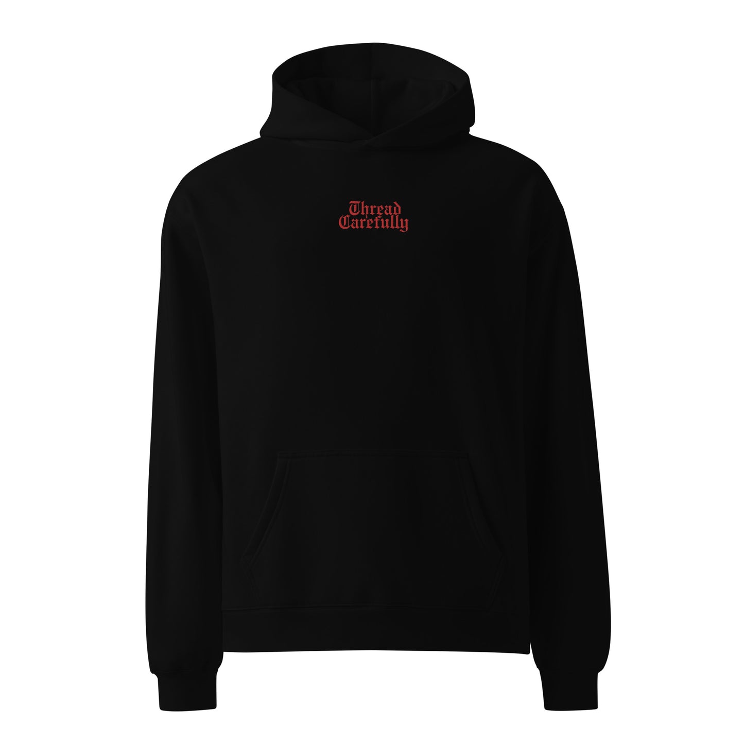 Red Snake Smiley: Embroidered TC - Unisex oversized hoodie