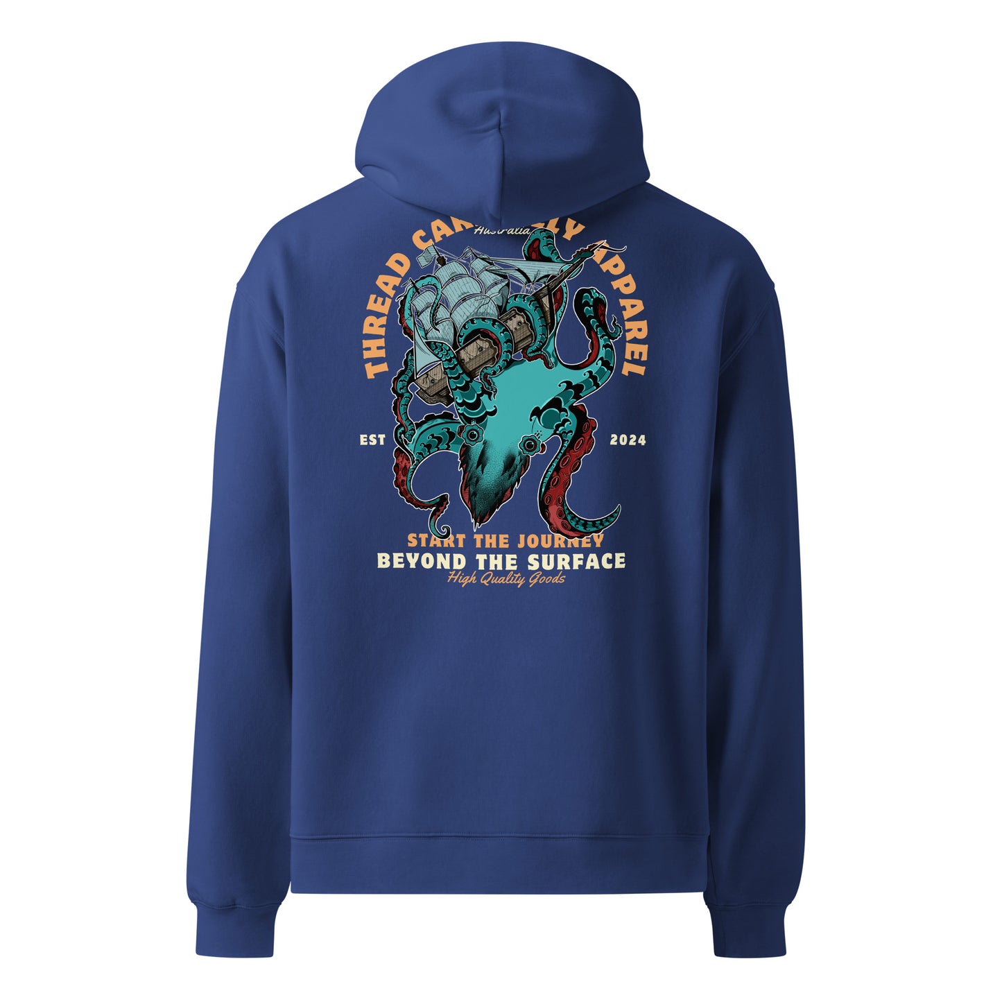 Kraken: Embroidered Unisex oversized premium hoodie