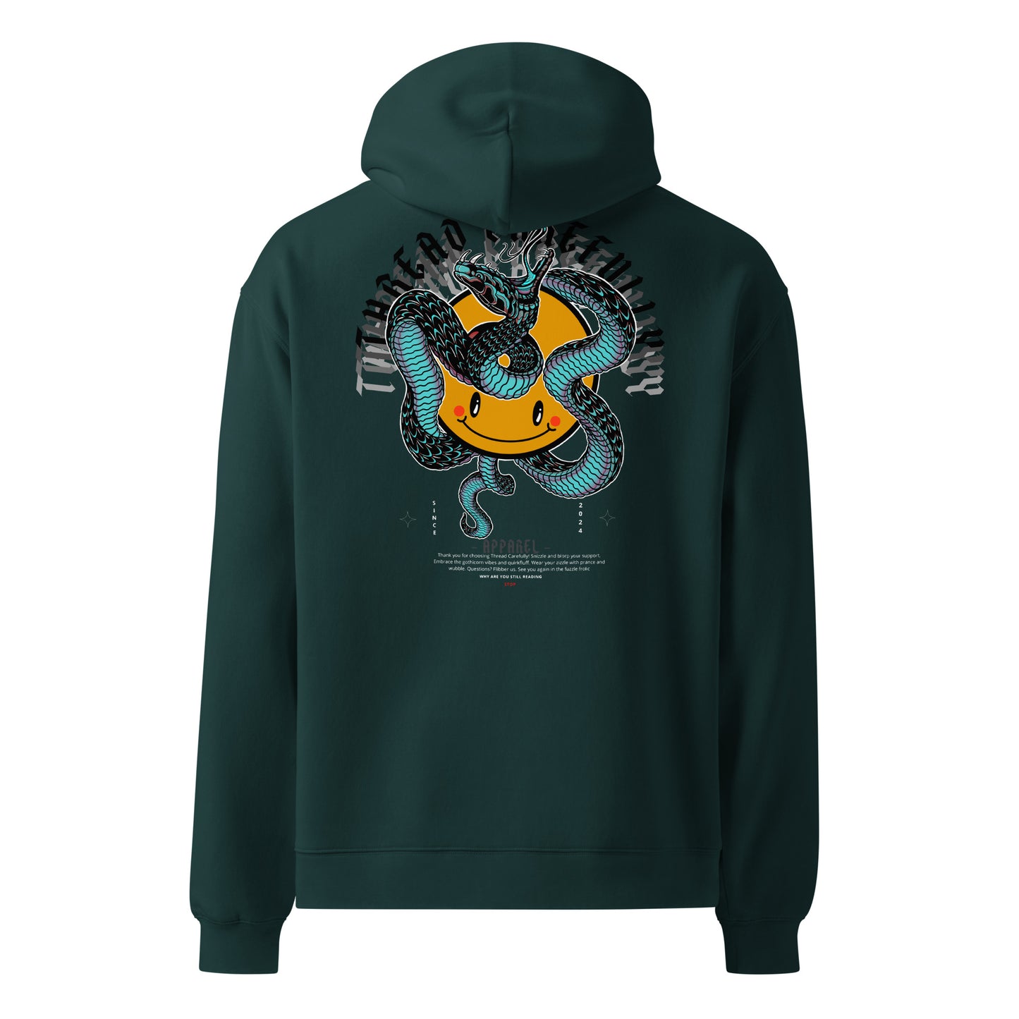 Snake Smiley in Blue: Premium Unisex oversized hoodie