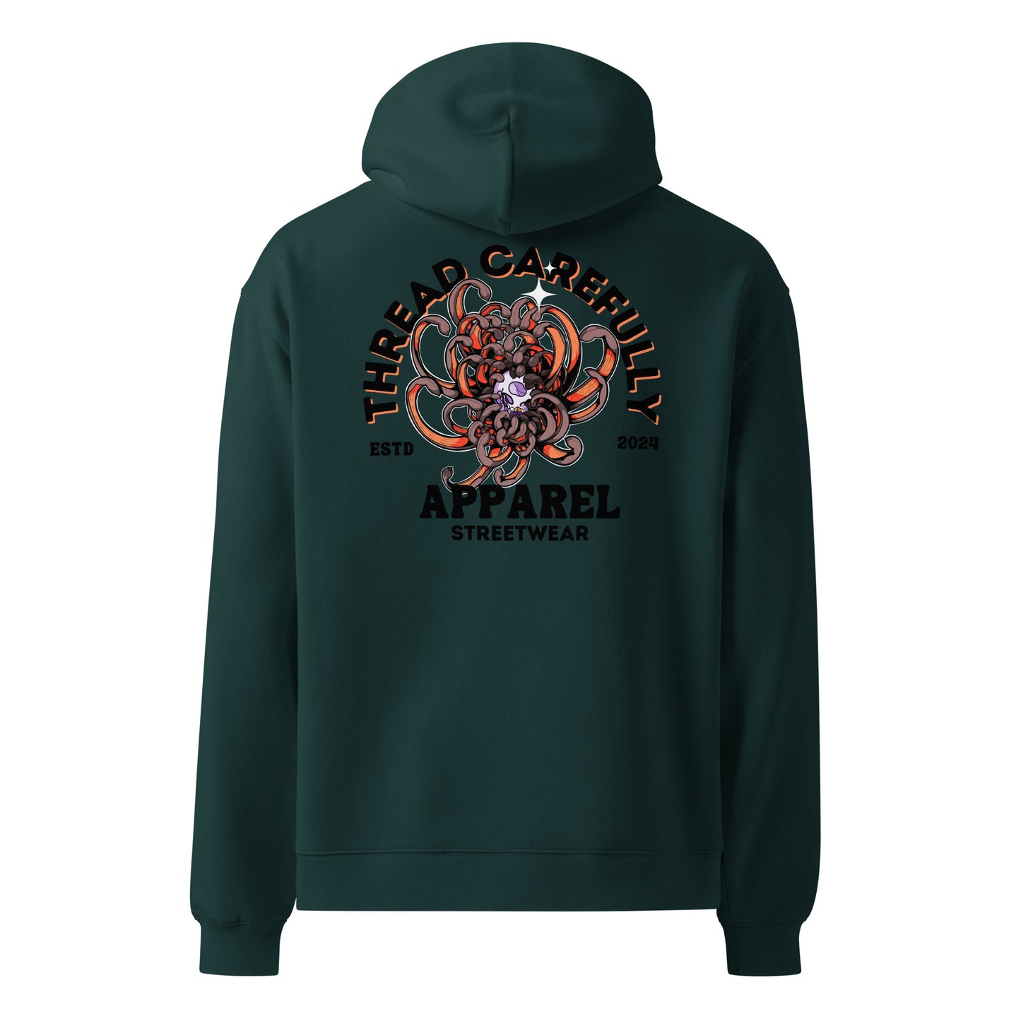 Chrysanthemum Collection: Orange Chrys-mum Skull - Embroidered TC - Unisex Hoodie
