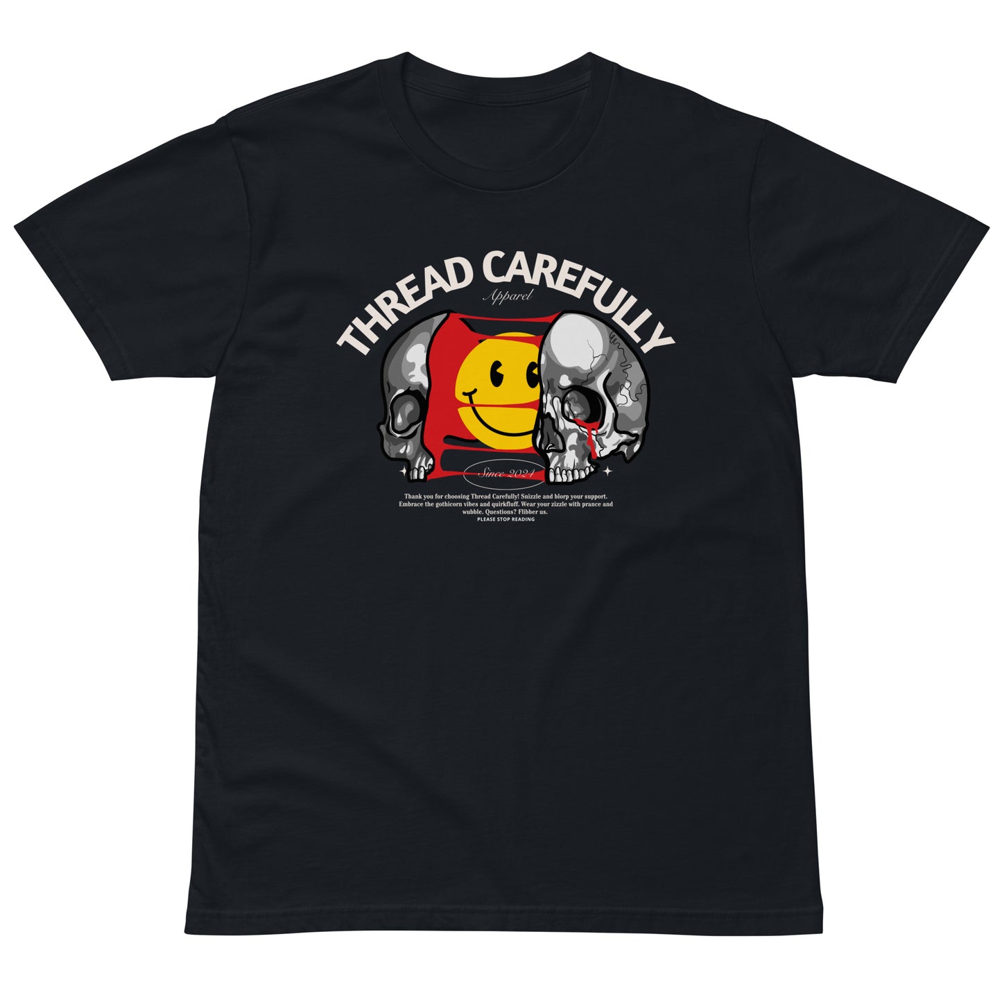 Split Skull Smiley: Unisex t-shirt