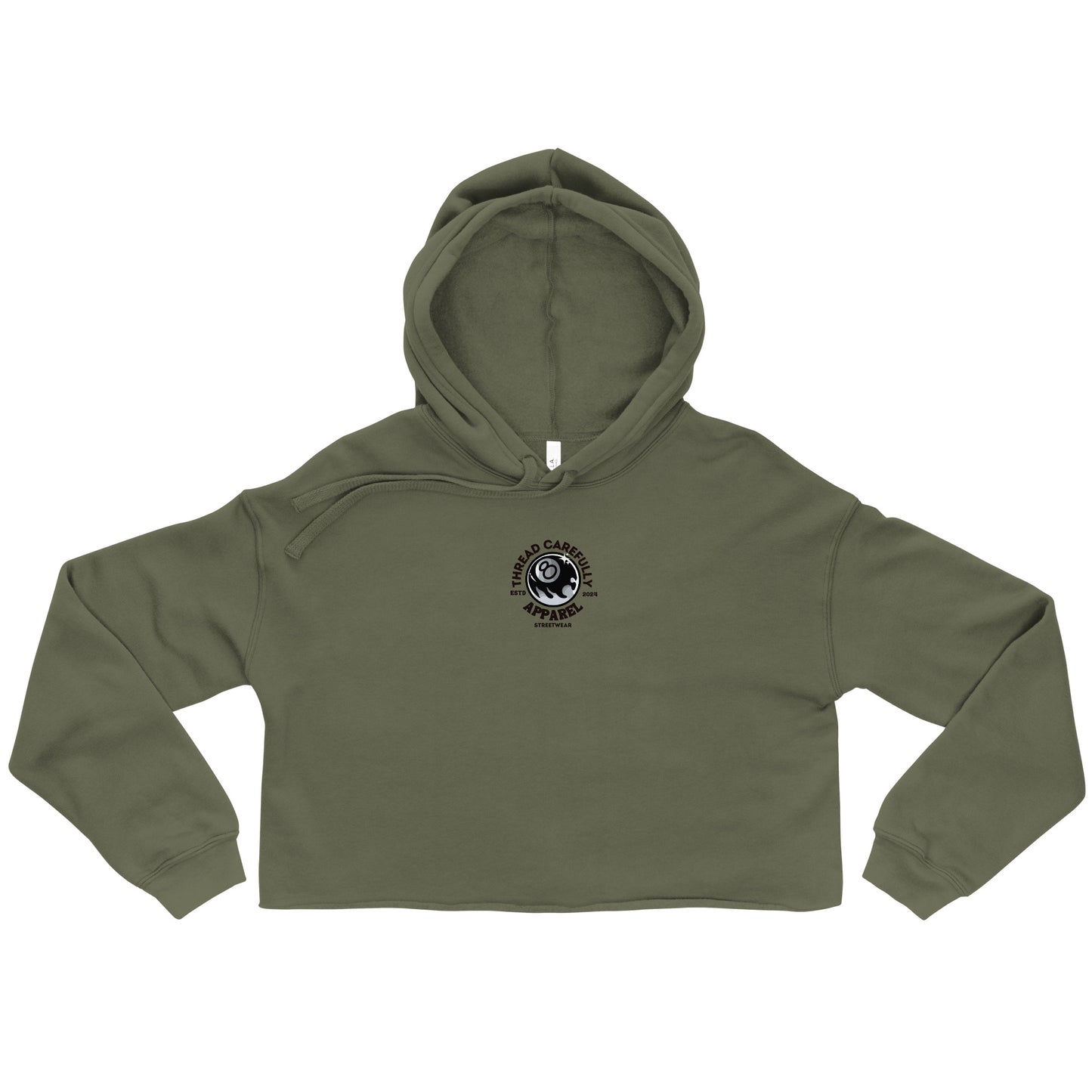 Chrysanthemum Collection: Orange Chrys mum 8 ball - Crop Hoodie