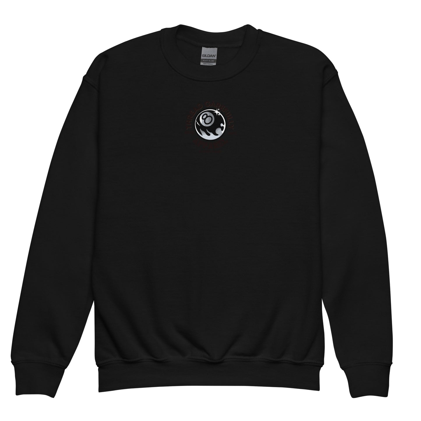 Chrysanthemum Collection: Orange Chrys-mum 8 ball - Youth crewneck sweatshirt