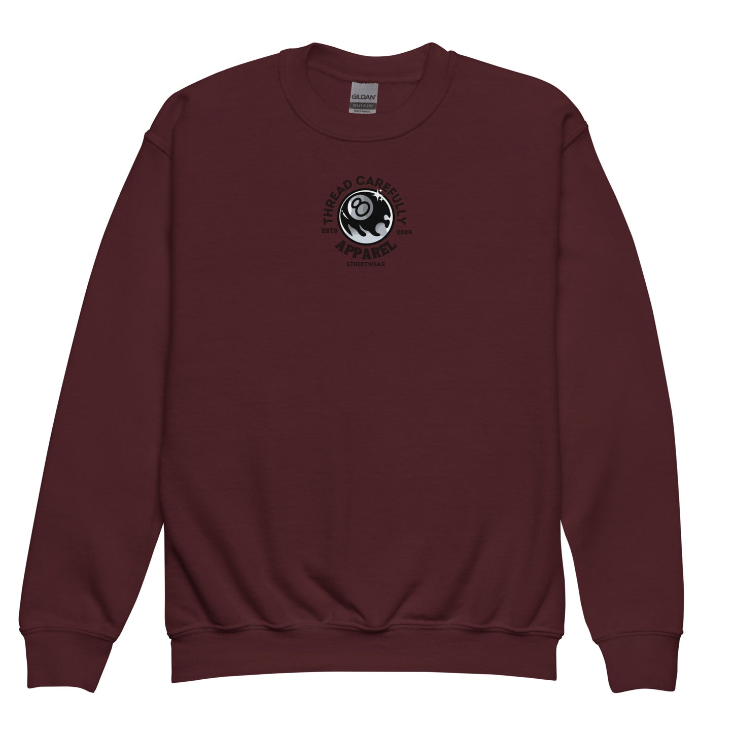 Chrysanthemum Collection: Orange Chrys-mum 8 ball - Youth crewneck sweatshirt