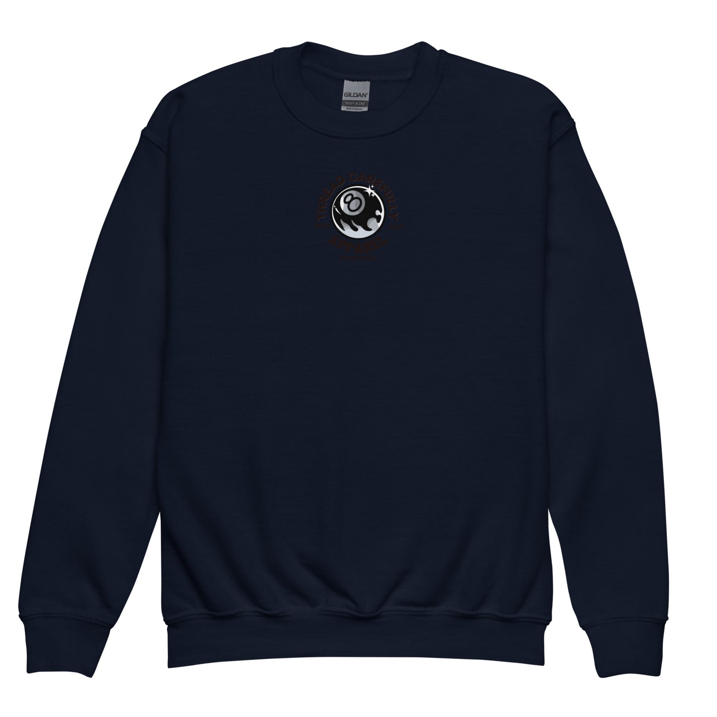 Chrysanthemum Collection: Orange Chrys-mum 8 ball - Youth crewneck sweatshirt