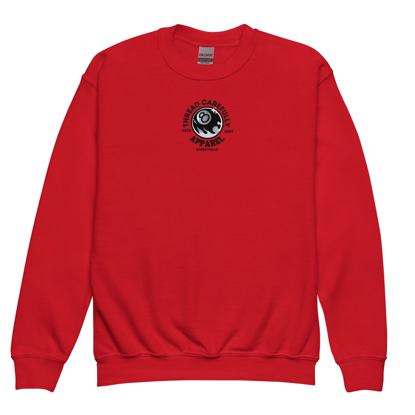 Chrysanthemum Collection: Orange Chrys-mum 8 ball - Youth crewneck sweatshirt