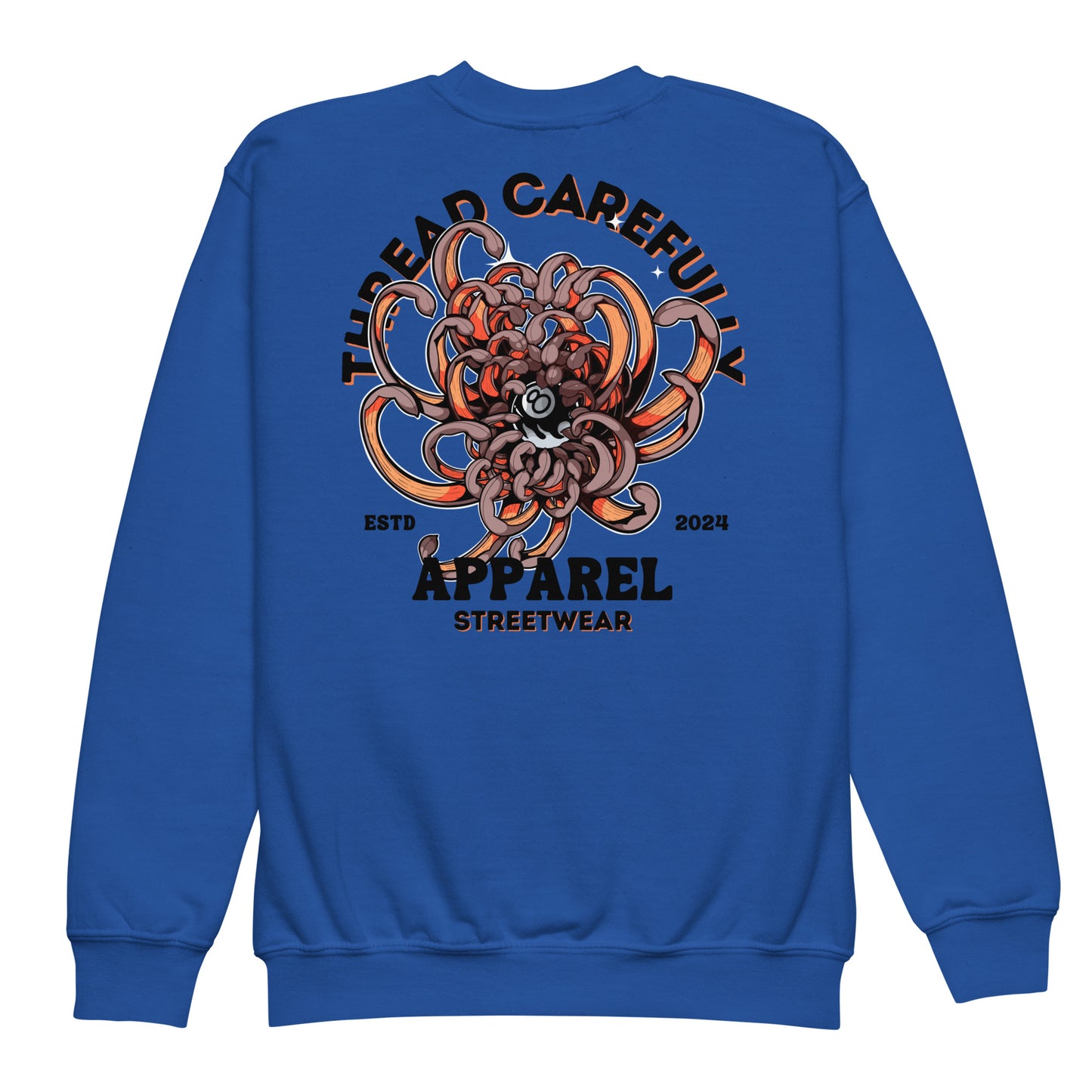 Chrysanthemum Collection: Orange Chrys-mum 8 ball - Youth crewneck sweatshirt
